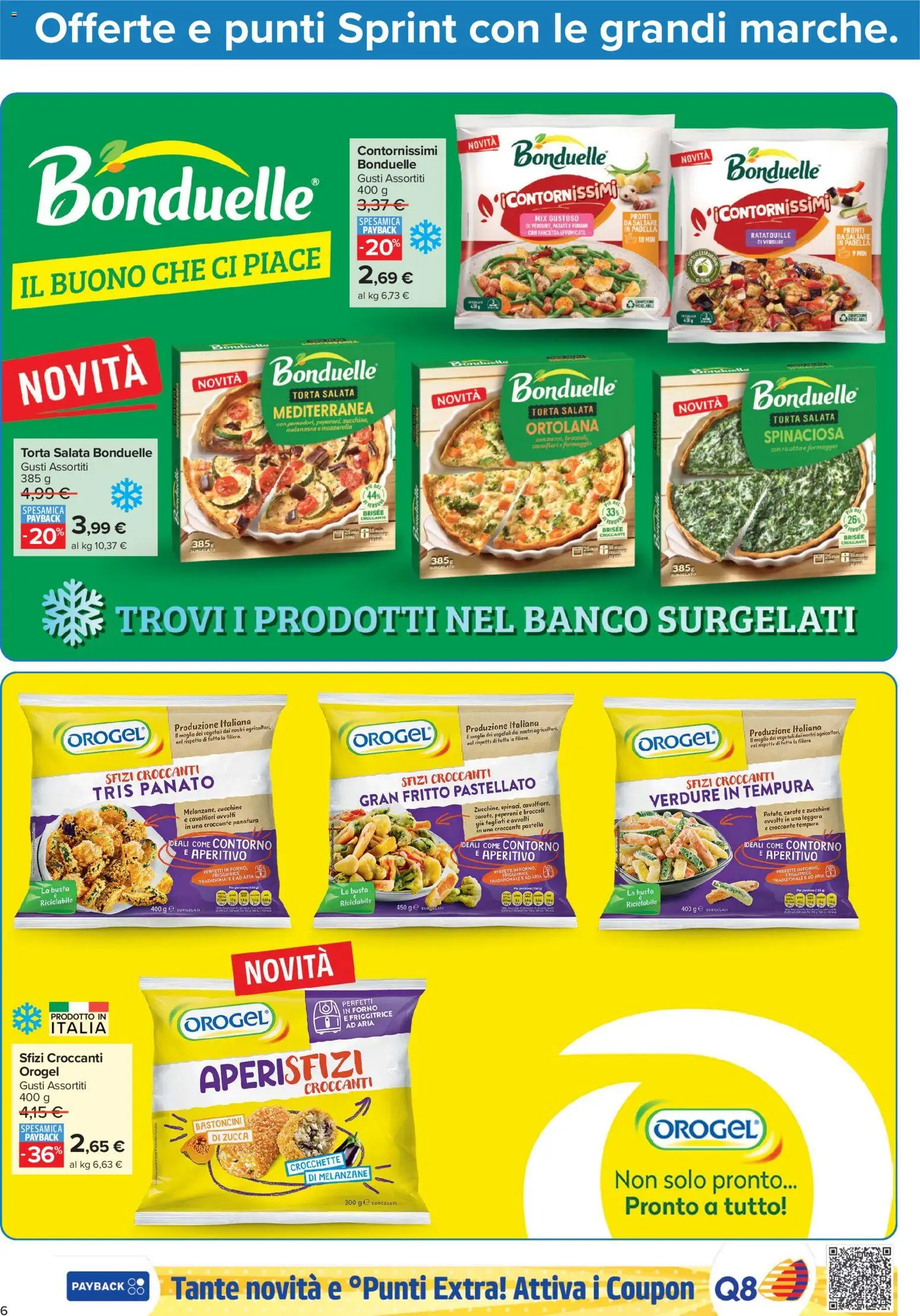 Anteprima dell'opuscolo Carrefour volantino Market - Punti Sprint Payback dal negozio Carrefour valido da 23/10/2026 - Funghi, Zucchine, Melanzane, Verdure, Pancetta, Patate, Friggitrice, Carote