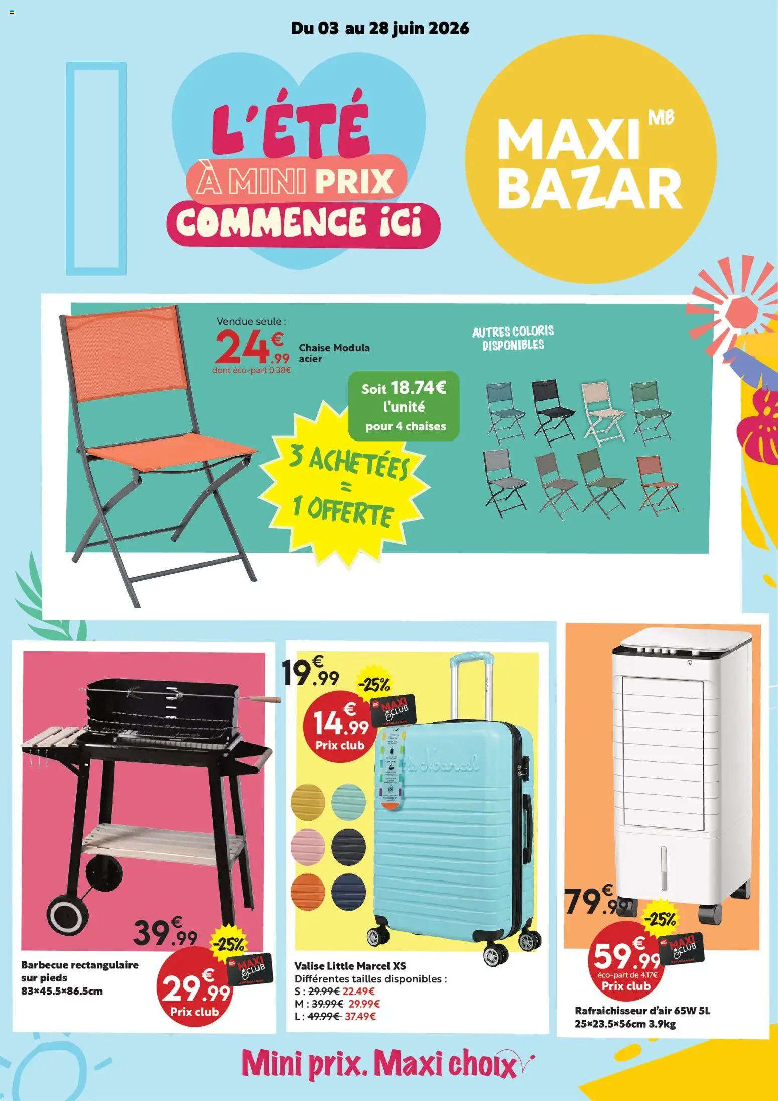 Prévisualisation de Maxi Bazar Catalogue Maxi Bazar "ÉTÉ du magasin Maxi Bazar formulaire valide 03/06/2026