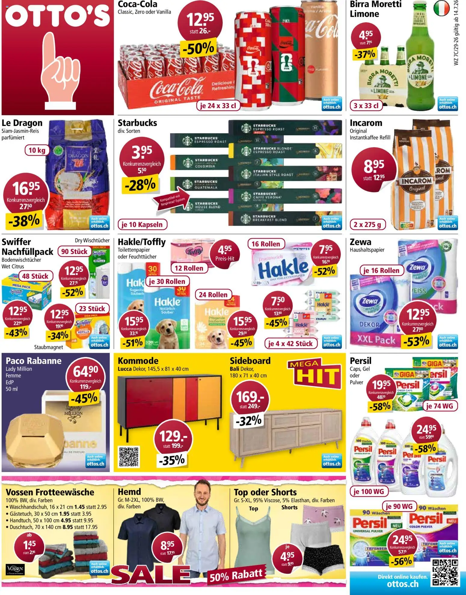 Vorschau des Merkblatts Otto's aktionen vom Shop Otto's gültig von 14.07.2026 bis 20.07.2026 - Sideboard, Kommode, Top, Hemd, Toilettenpapier, Pulver