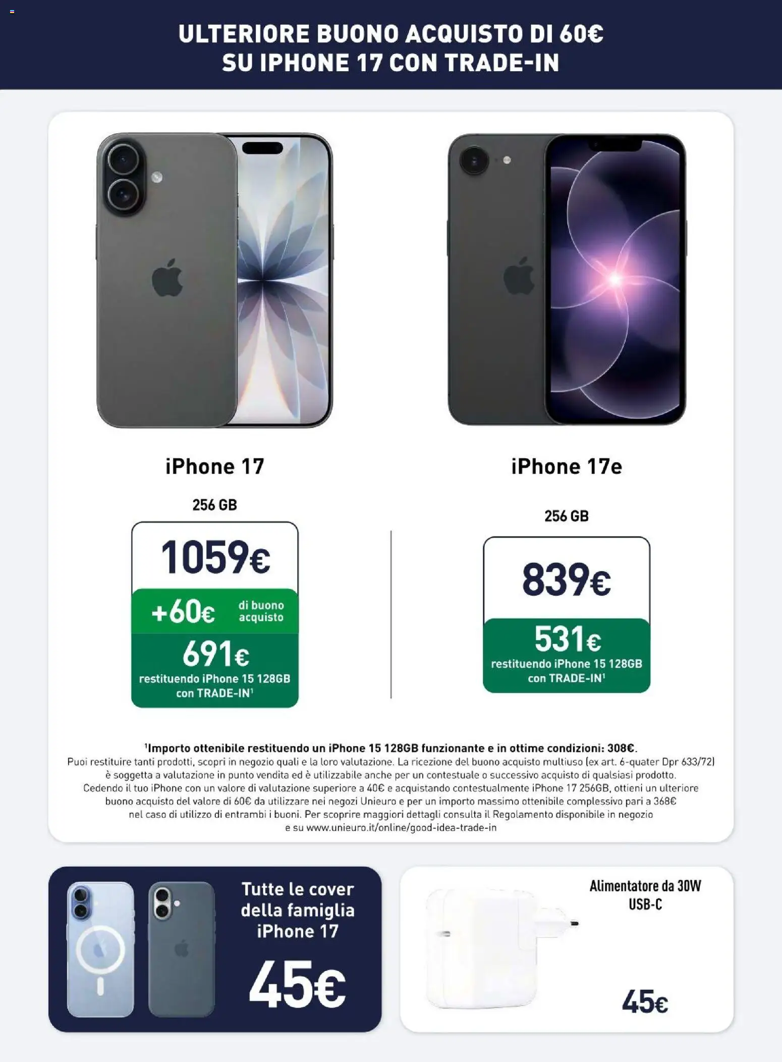 Anteprima dell'opuscolo Unieuro volantino Apple dal negozio Unieuro valido da 23/10/2026 - Iphone