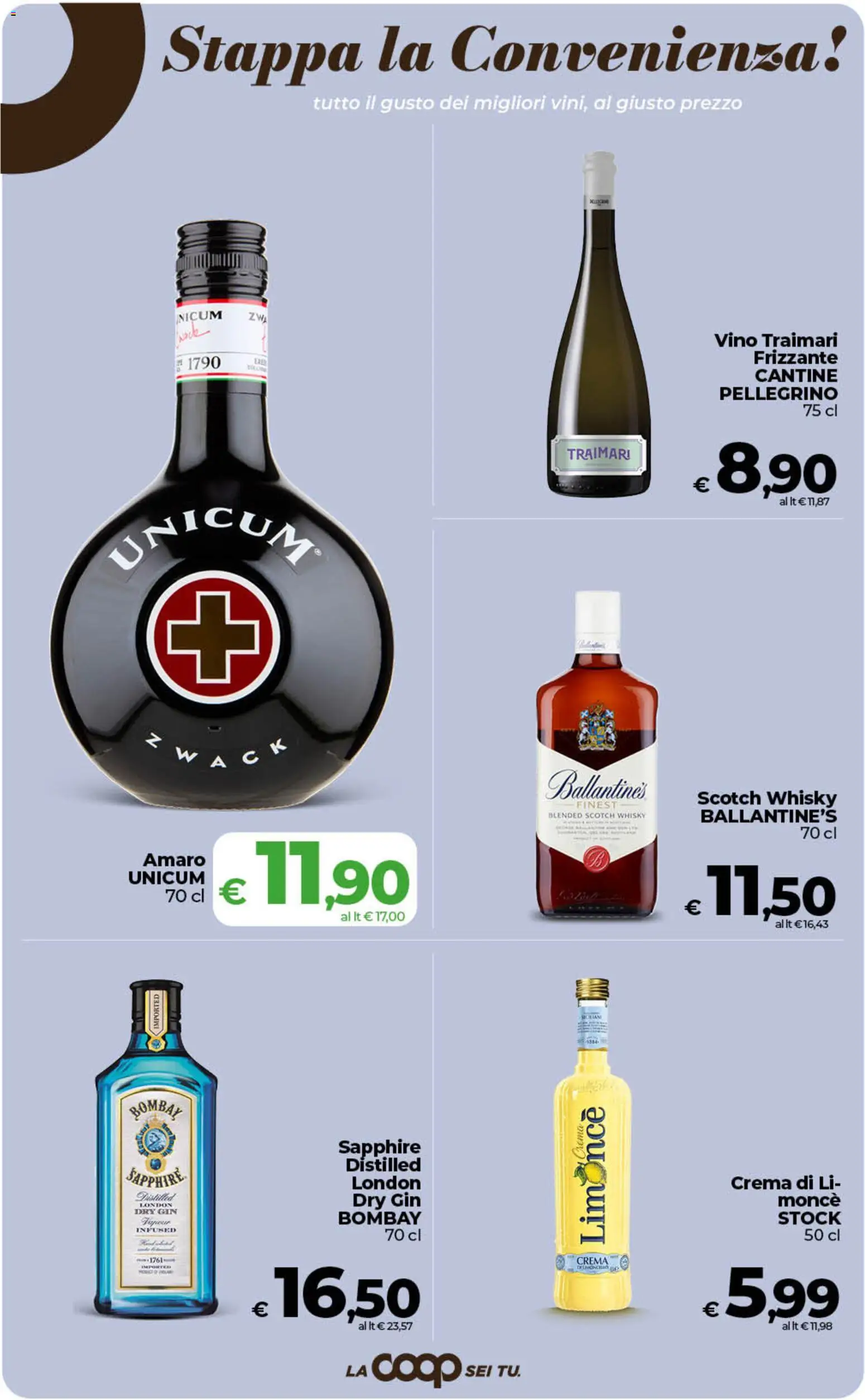Anteprima dell'opuscolo COOP volantino inCoop Sicilia dal negozio COOP valido da 01/09/2026 - Crema, Vino, Gin, Whisky, Amaro, Gin Bombay, Bombay Sapphire, Ballantine’s