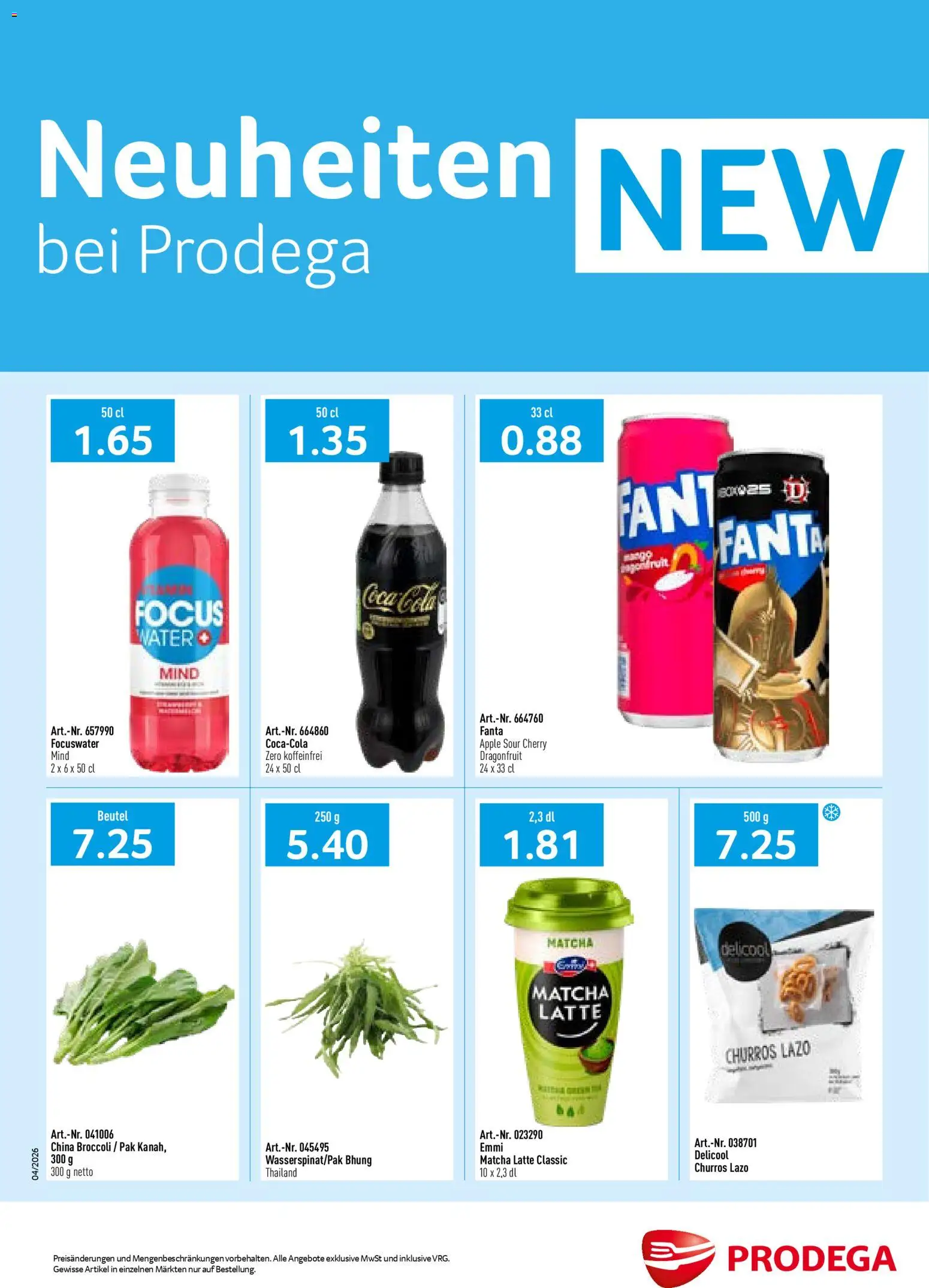 Vorschau des Merkblatts Prodega aktionen Neuheiten vom Shop Prodega gültig von 30.03.2026 bis 30.04.2026 - Apple, Coca Cola, Fanta