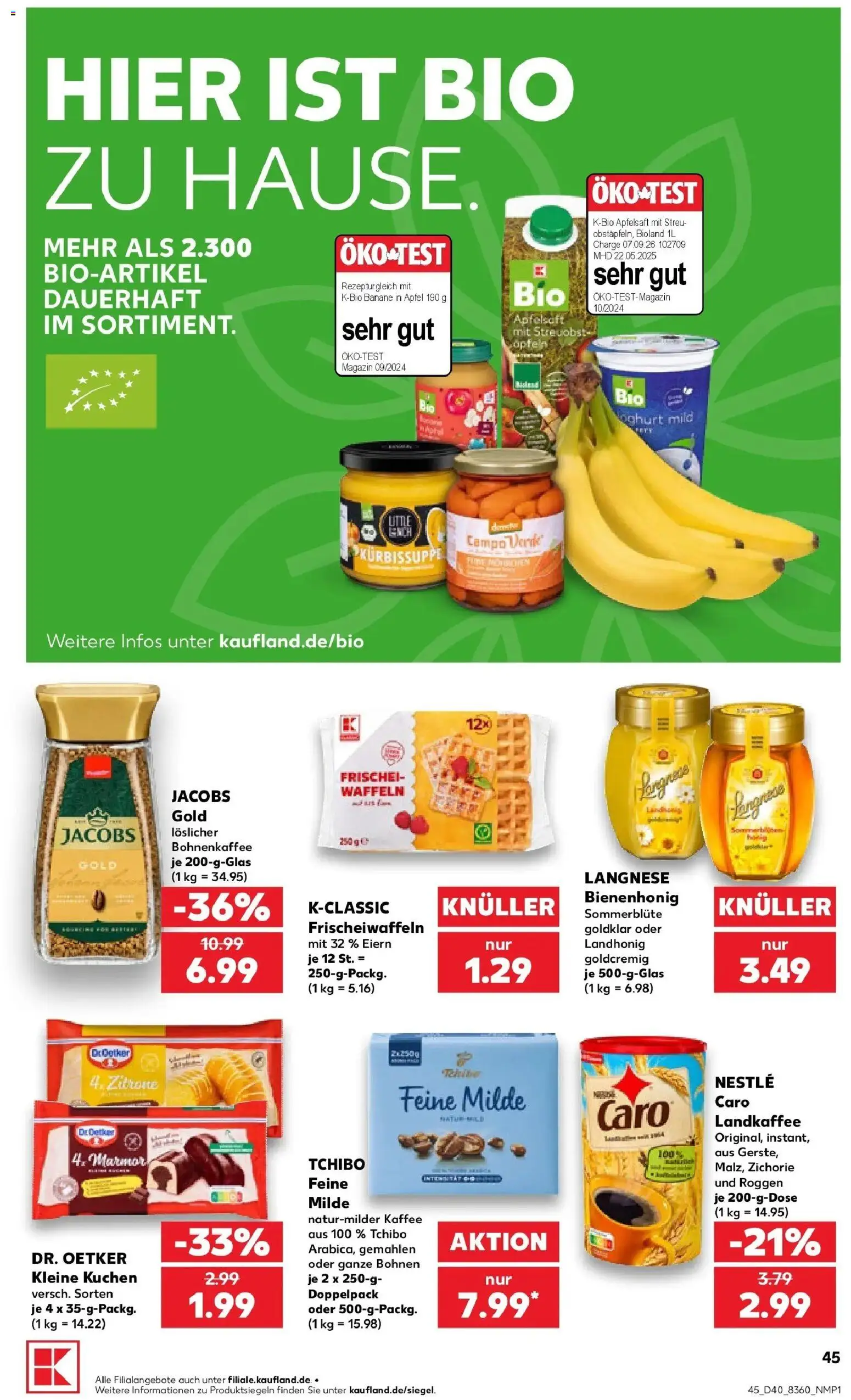 Vorschau von dem Prospekt des Geschäftes Kaufland, gültig ab dem 01.10.2026 - Kaffee, Kuchen, Äpfel, Waffeln, Magazin, Langnese, Apfelsaft