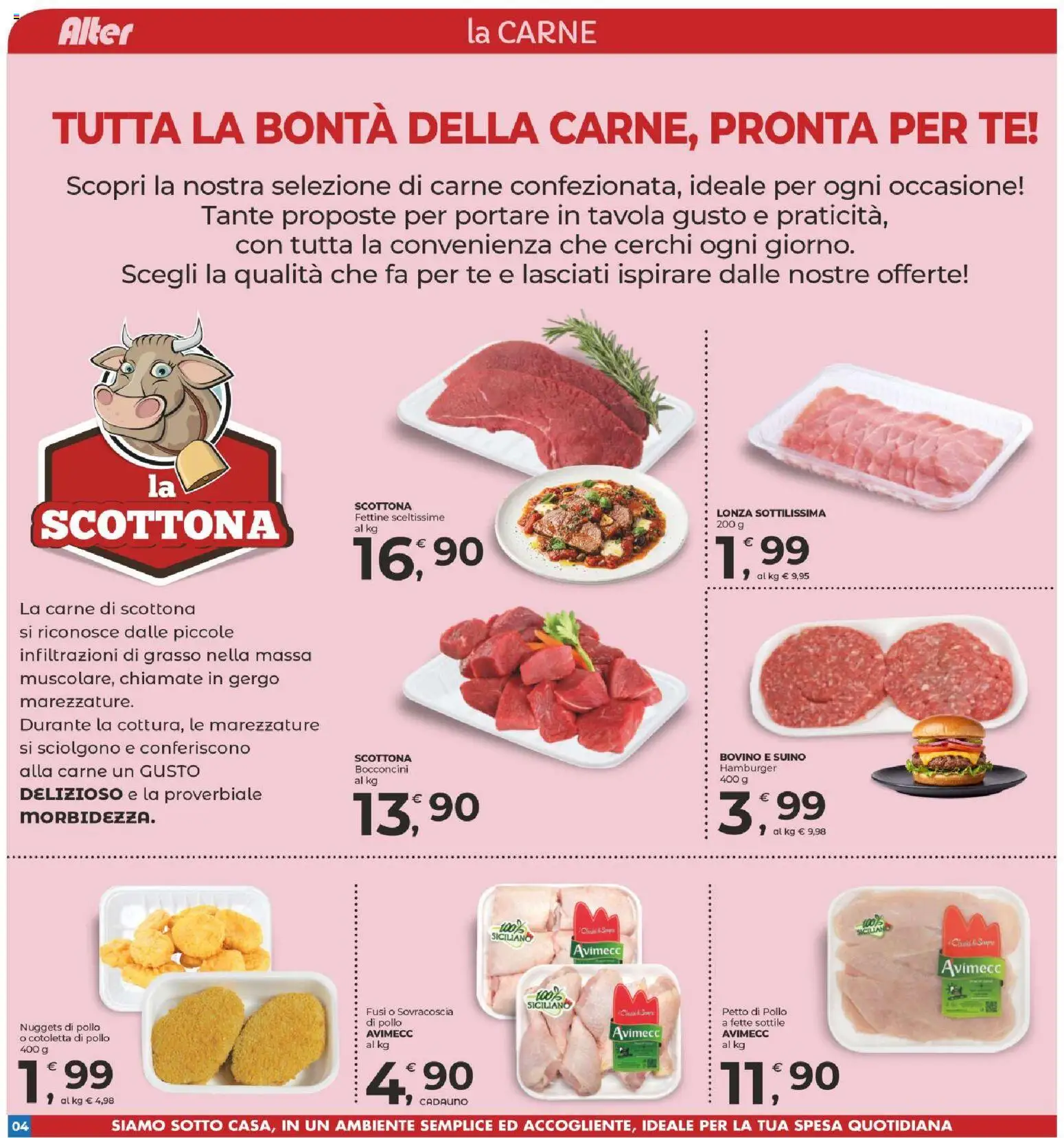 Anteprima dell'opuscolo Alter Discount volantino dal negozio Alter Discount valido da 29/10/2026 - Hamburger, Pollo, Carne, Bovino, Petto di Pollo, Nuggets, Suino, Tè