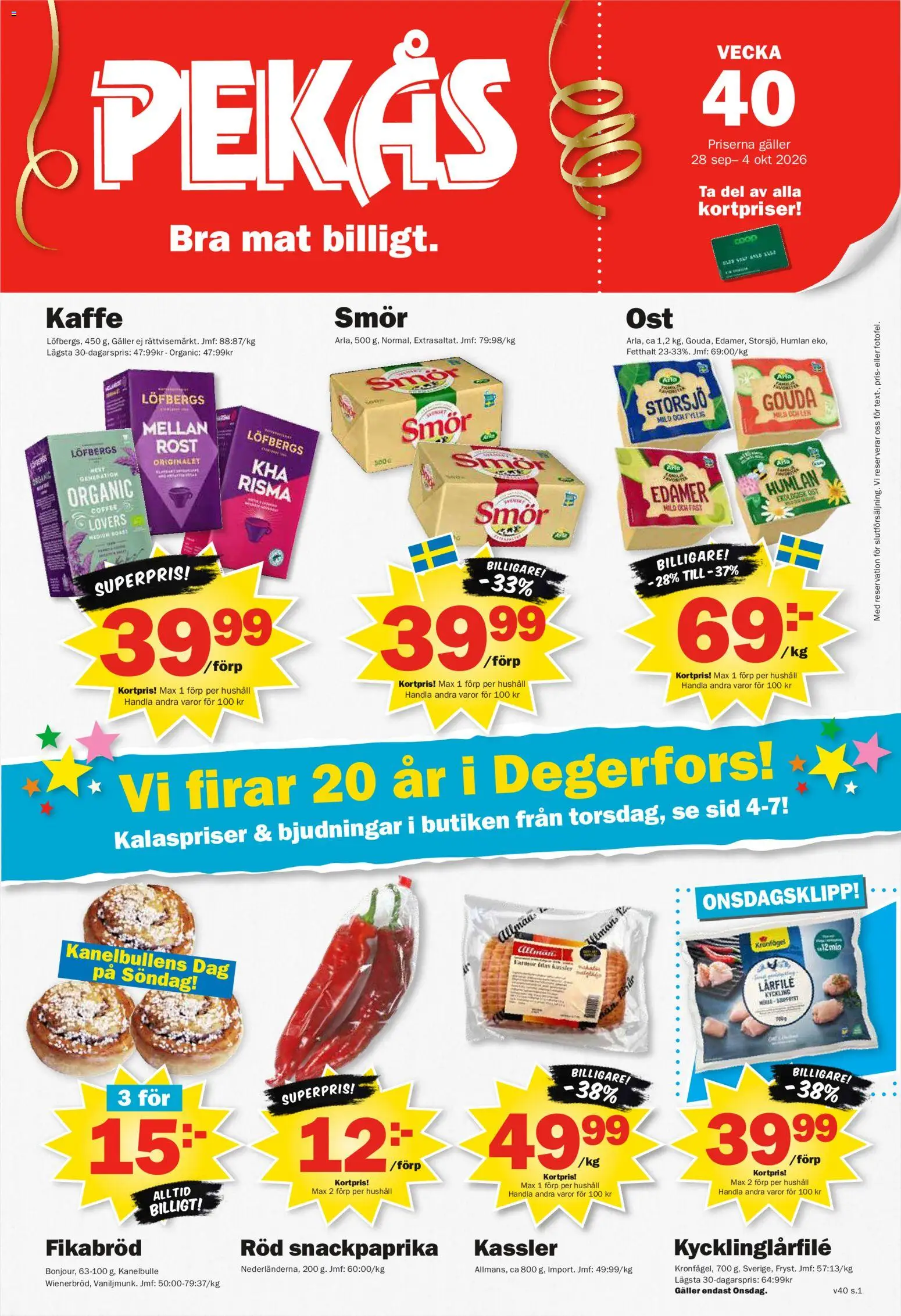 Förhandsgranska reklamblad Pekås erbjudanden från butik Pekås gäller från 28/09/2026