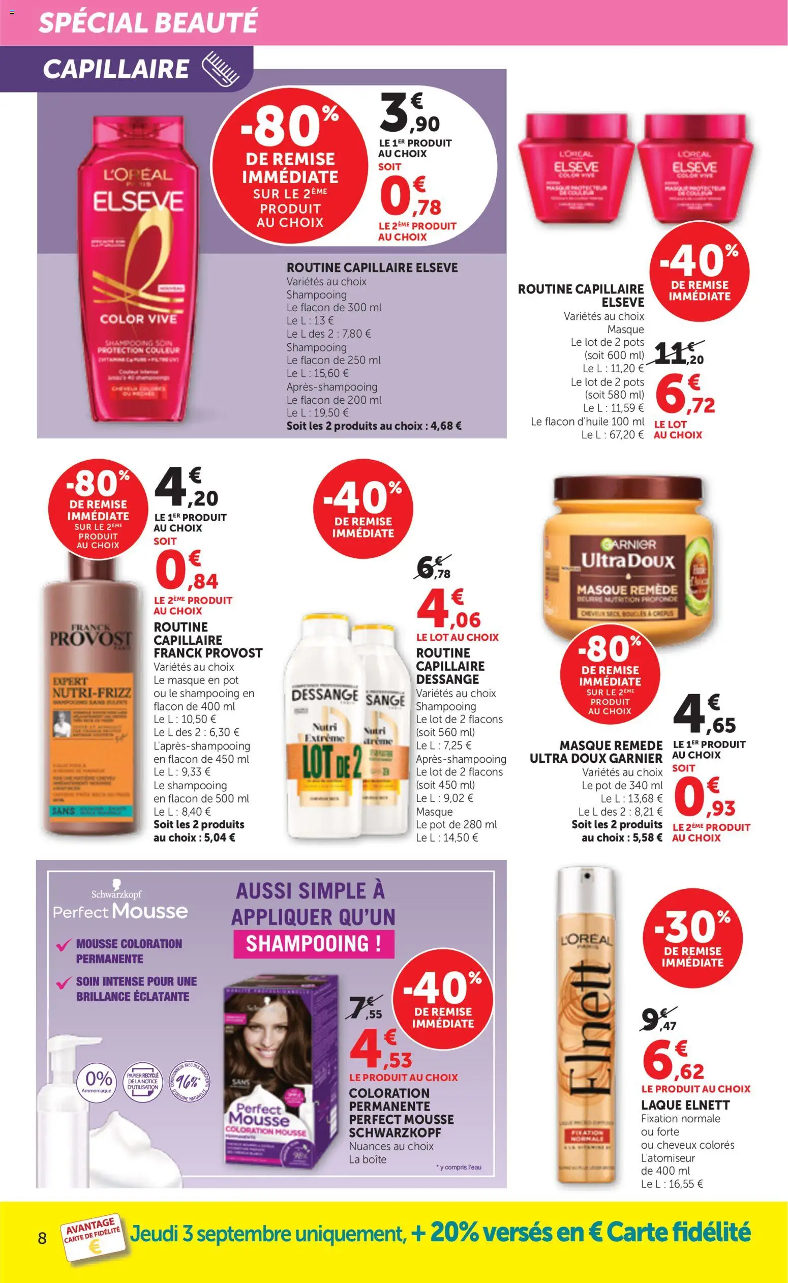 Prévisualisation de bi1 Catalogue la beaute à prix bas du magasin bi1 formulaire valide 01/09/2026 - Mousse, Masque, Shampooing, Schwarzkopf, Coloration, Laque
