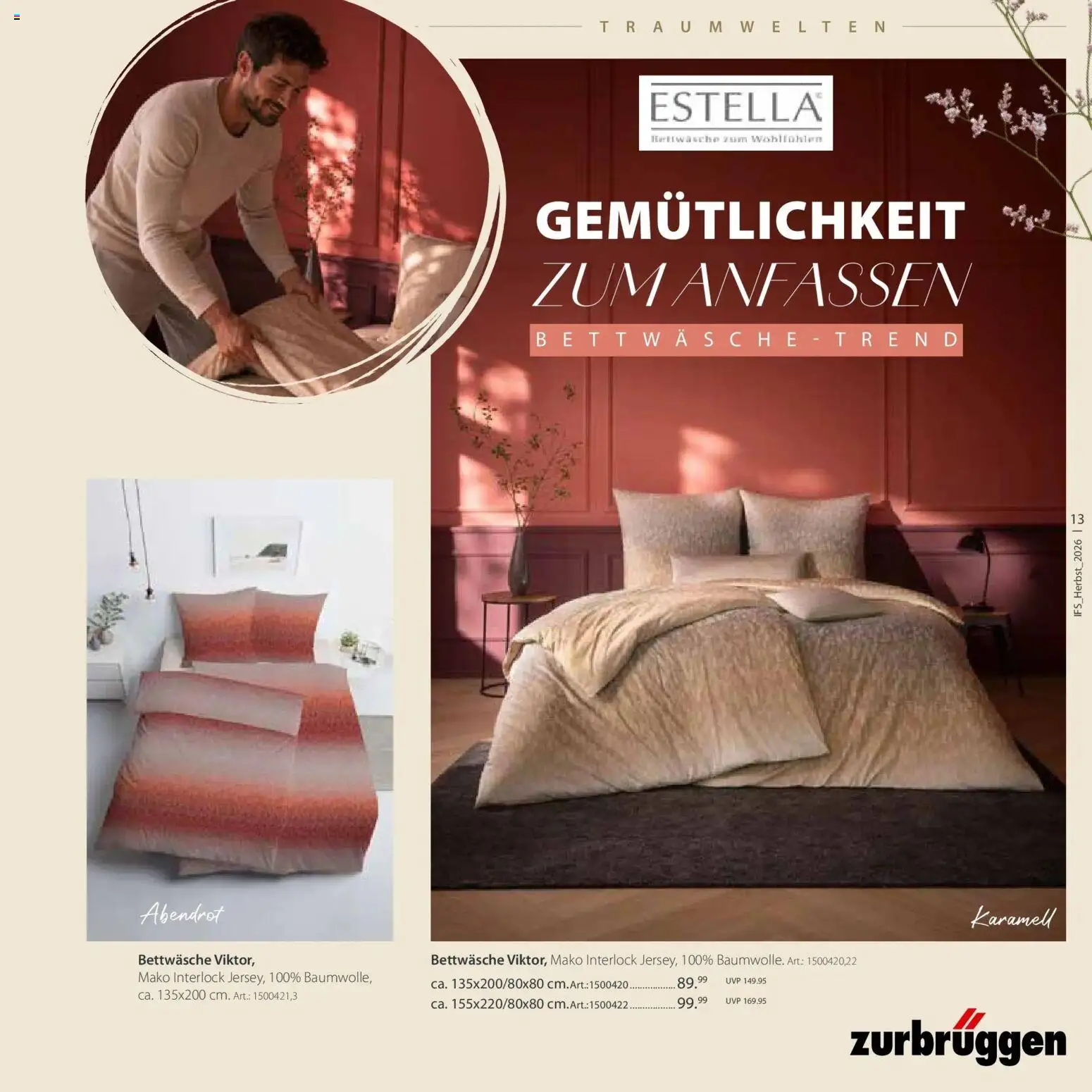 Vorschau von dem Prospekt des Geschäftes Zurbrüggen, gültig ab dem 24.10.2026 - Bettwäsche
