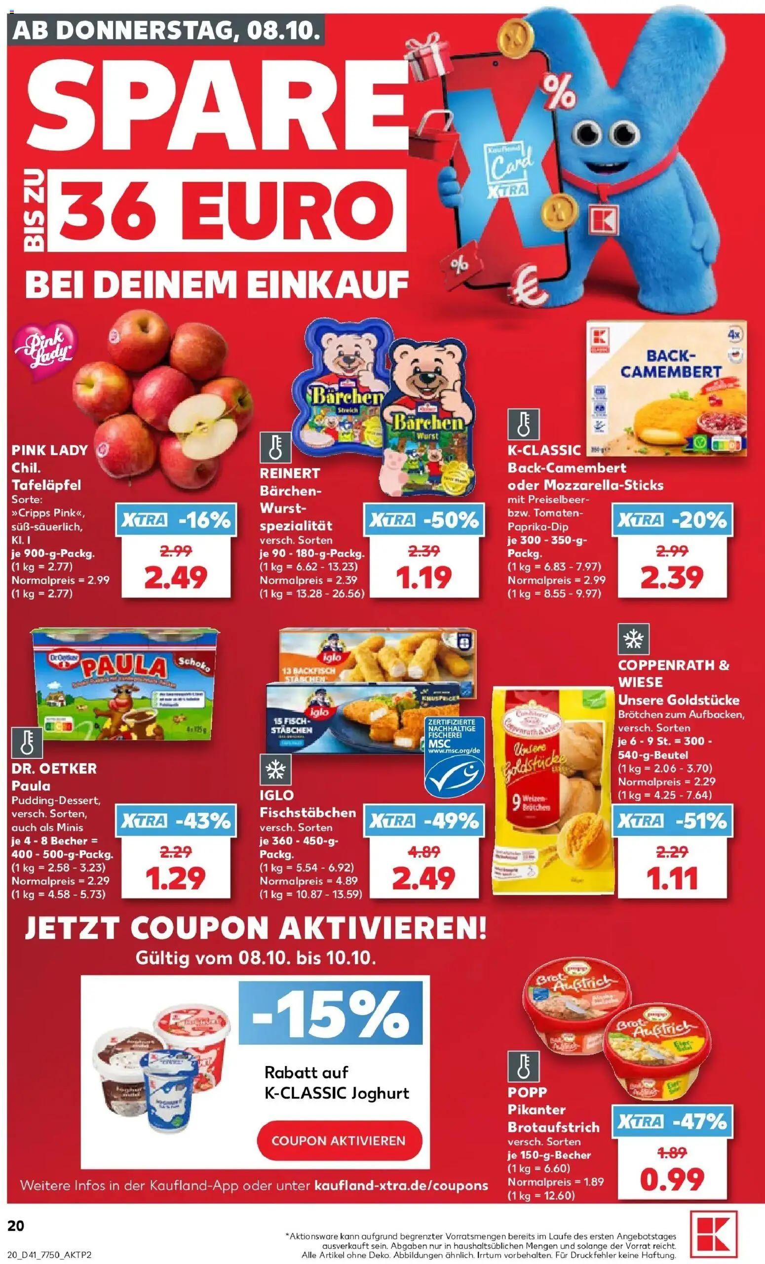 Vorschau von dem Prospekt des Geschäftes Kaufland, gültig ab dem 05.10.2026 - Fisch, Wurst, Joghurt, Camembert, Tomaten, Iglo, Fischstabchen