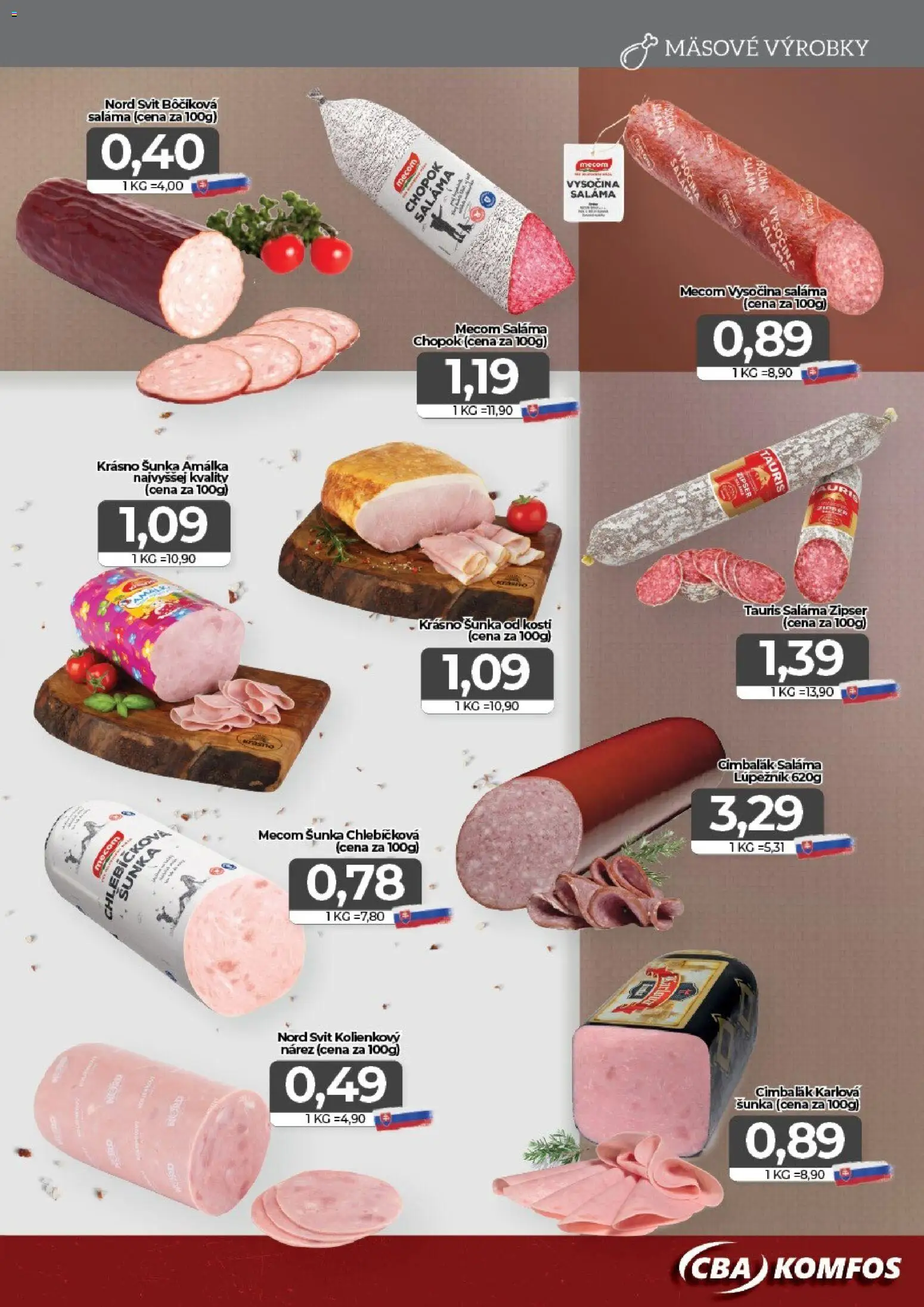 Náhľad CBA Komfos letáku platného od 18.09.2026