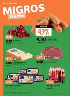 Vorschau des Merkblatts Migros aktionen vom Shop Migros gültig von 30.07.2026 bis 05.08.2026