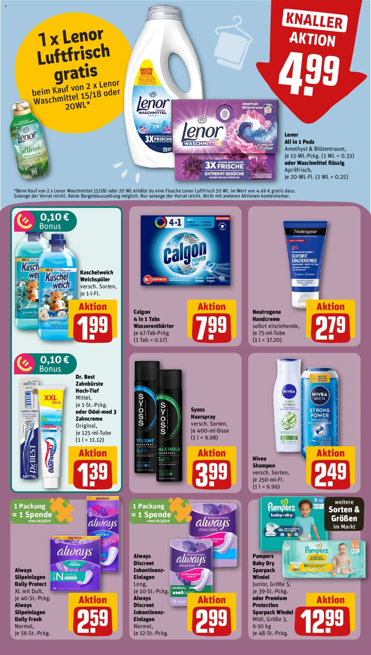 Vorschau von dem Prospekt des Geschäftes Rewe ihr Kaufpark, gültig ab dem 26.10.2026 - Pampers, Kalk, Waschmittel, Weichspüler, Lenor, Handcreme, Haarspray, Kuschelweich