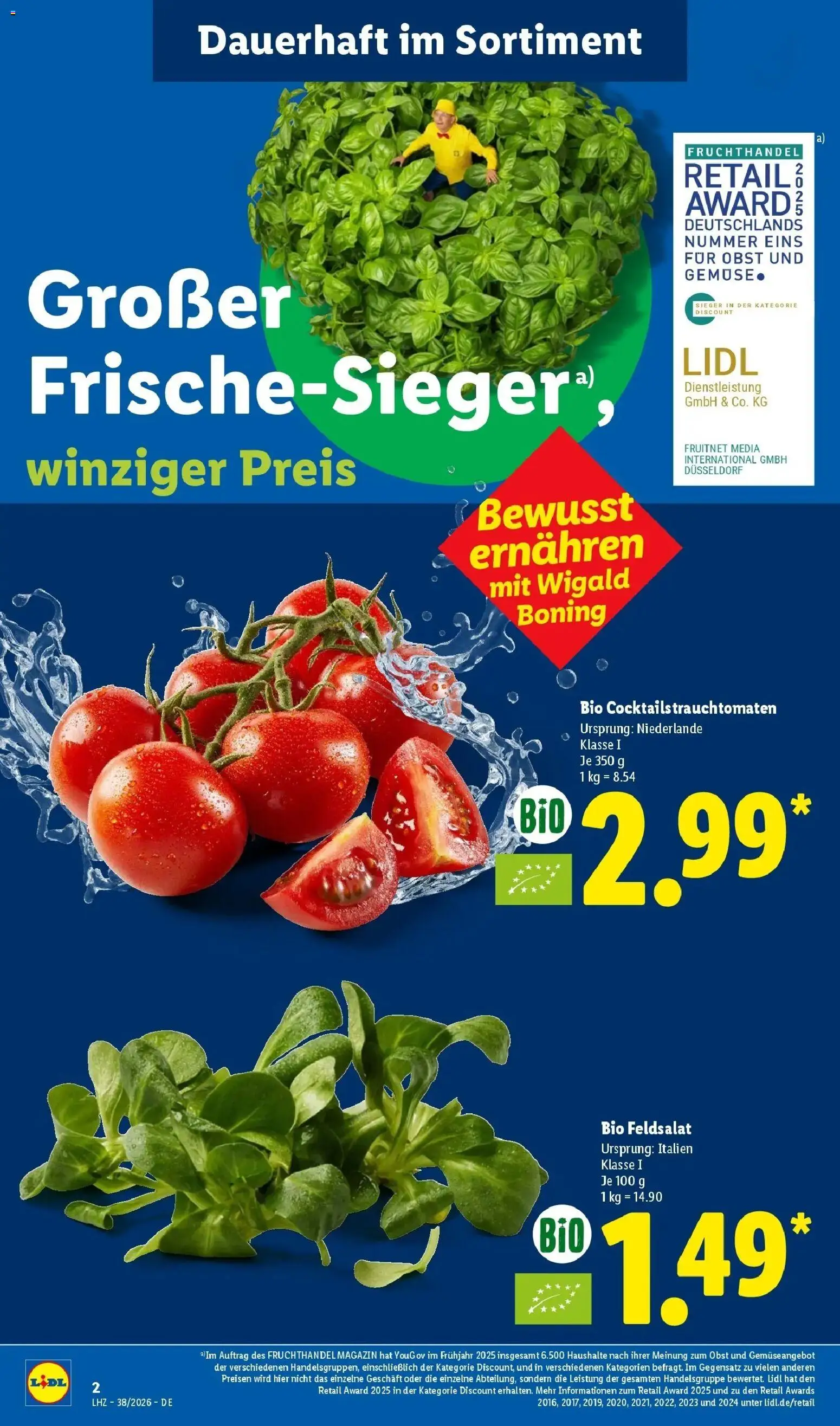 Vorschau von dem Prospekt des Geschäftes Lidl, gültig ab dem 14.09.2026 - Gemüse, Obst, Magazin
