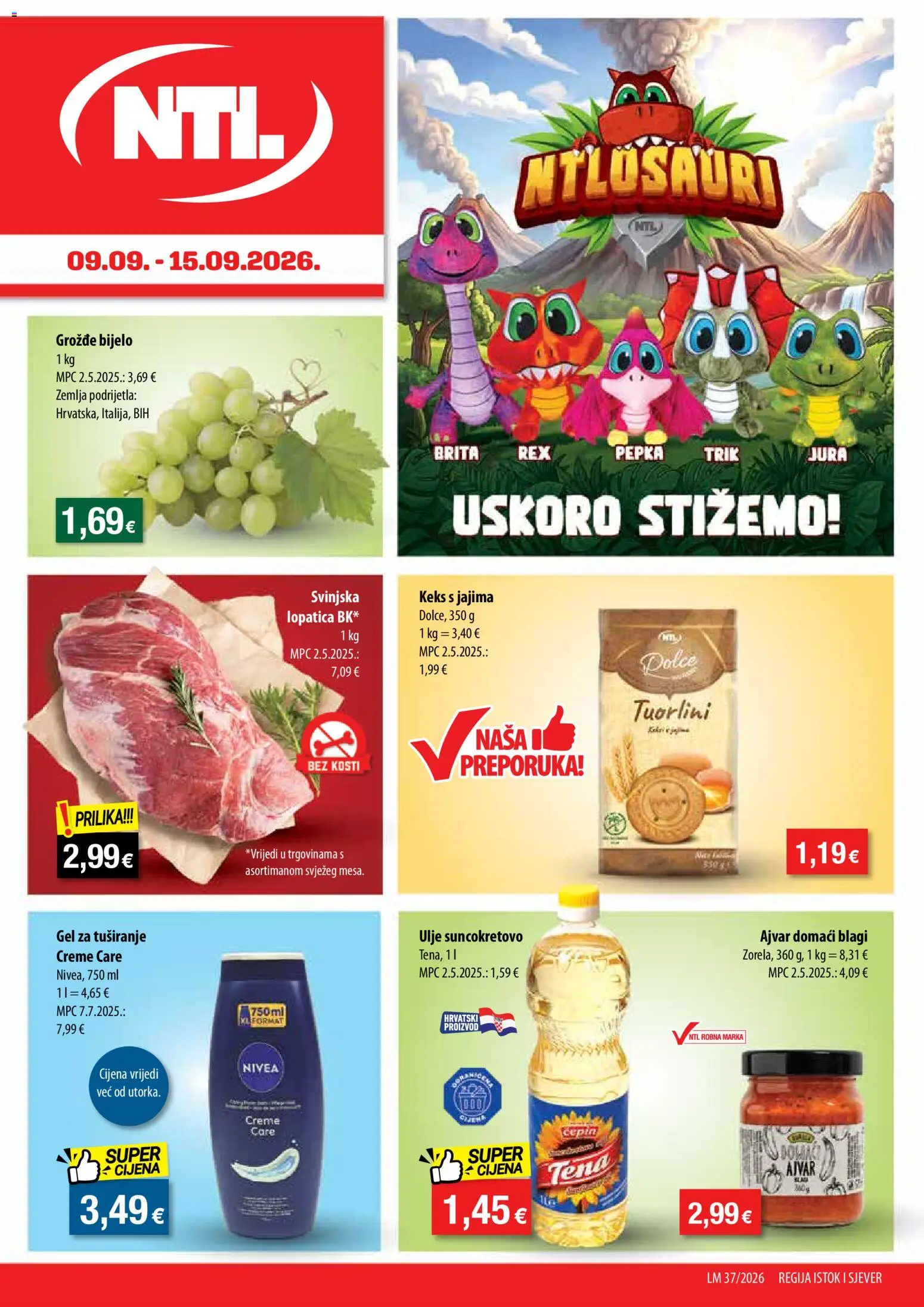 Pregled letka NTL Katalog trgovine NTL vrijedi od 09.09.2026