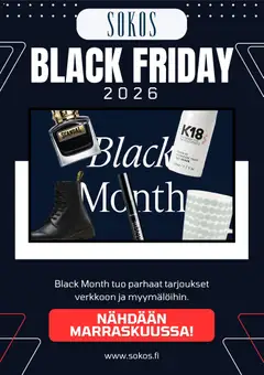 Kaupan Sokos Sokos Black Friday -ennakkoilmoitus esikatselu, voimassa 12/10/2026