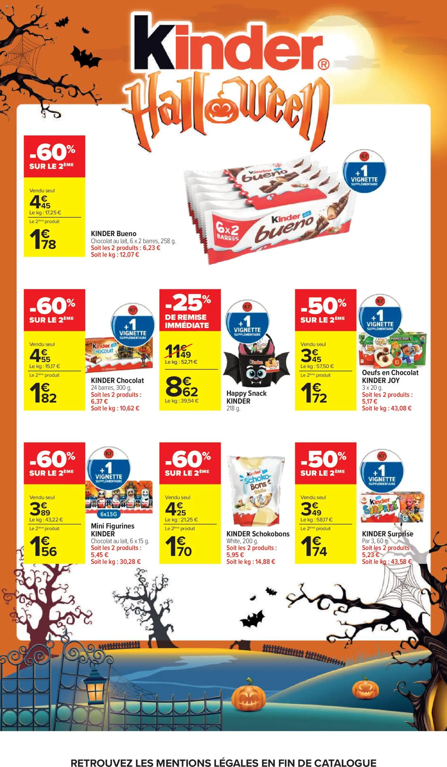 Prévisualisation de Carrefour catalogue du magasin Carrefour formulaire valide 20/10/2026 - Chocolat, Œufs, Kinder Bueno, Figurines, Kinder Chocolat, Kinder Joy, Kinder Schokobons