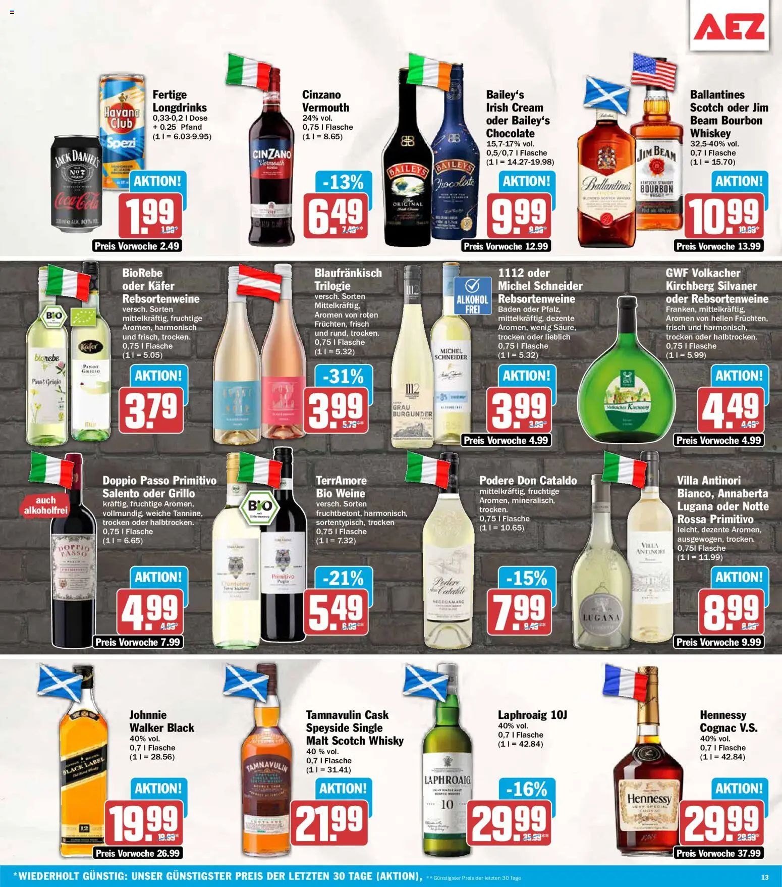 Vorschau von dem Prospekt des Geschäftes AEZ, gültig ab dem 26.10.2026 - Coca cola, Cola, Alkohol, Hennessy, Whiskey, Jim beam, Doppio Passo, Bourbon