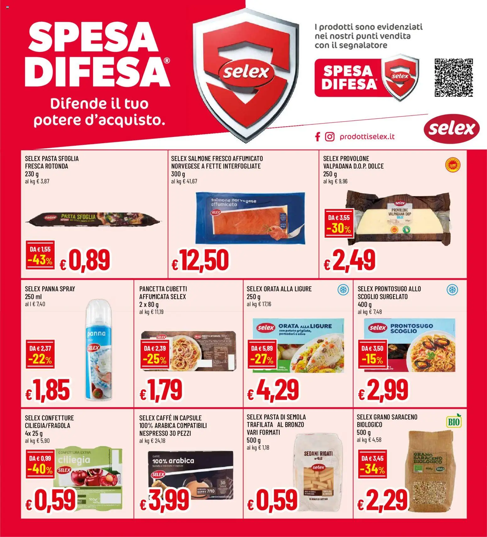 Anteprima dell'opuscolo Famila volantino Biella dal negozio Famila valido da 03/09/2026 - Caffè, Pasta sfoglia, Salmone, Orata, Pancetta, Patate, Pomodori, Macinato