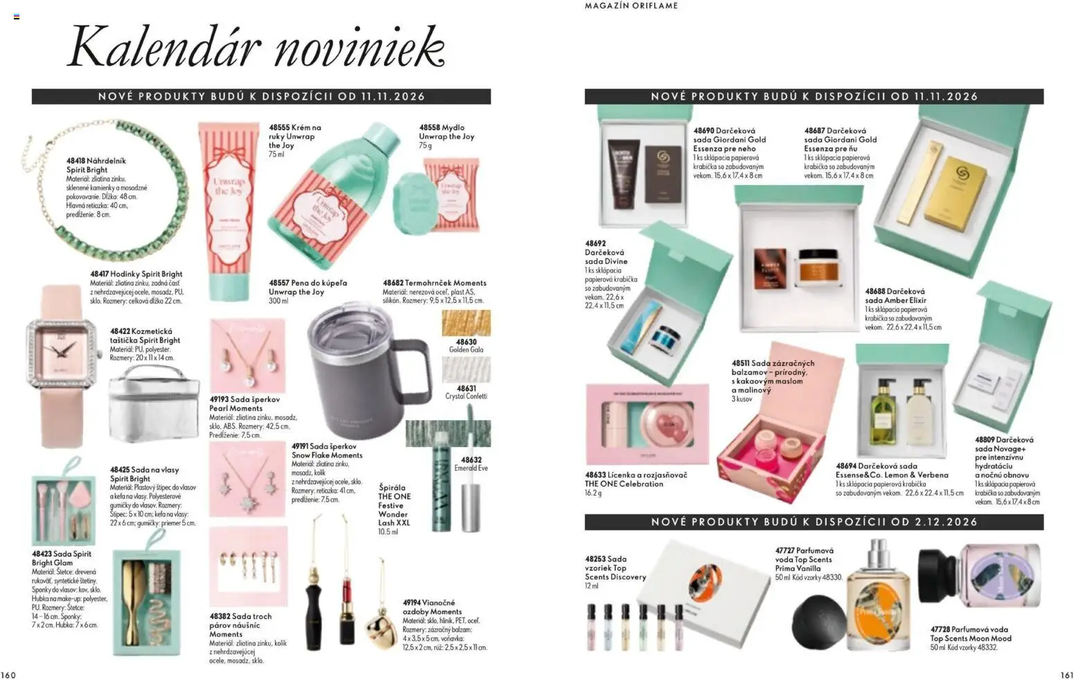 Náhľad Oriflame letáku platného od 11.11.2026 - Hodinky, Voda, Mydlo, Pena, Kefa, Krém, Hubka, Pena do kúpeľa