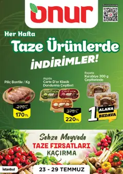 Onur Market Onur Market - Taze Ürünlerde İndirimler 23.07.2026 - Broşürünün önizlemesi