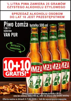 Pogląd gazetki "Prim Market promocja - Piwo Łomża Wyborowe 10+10 Gratis" ze sklepu Prim Market ważnej od 05.06.2026
