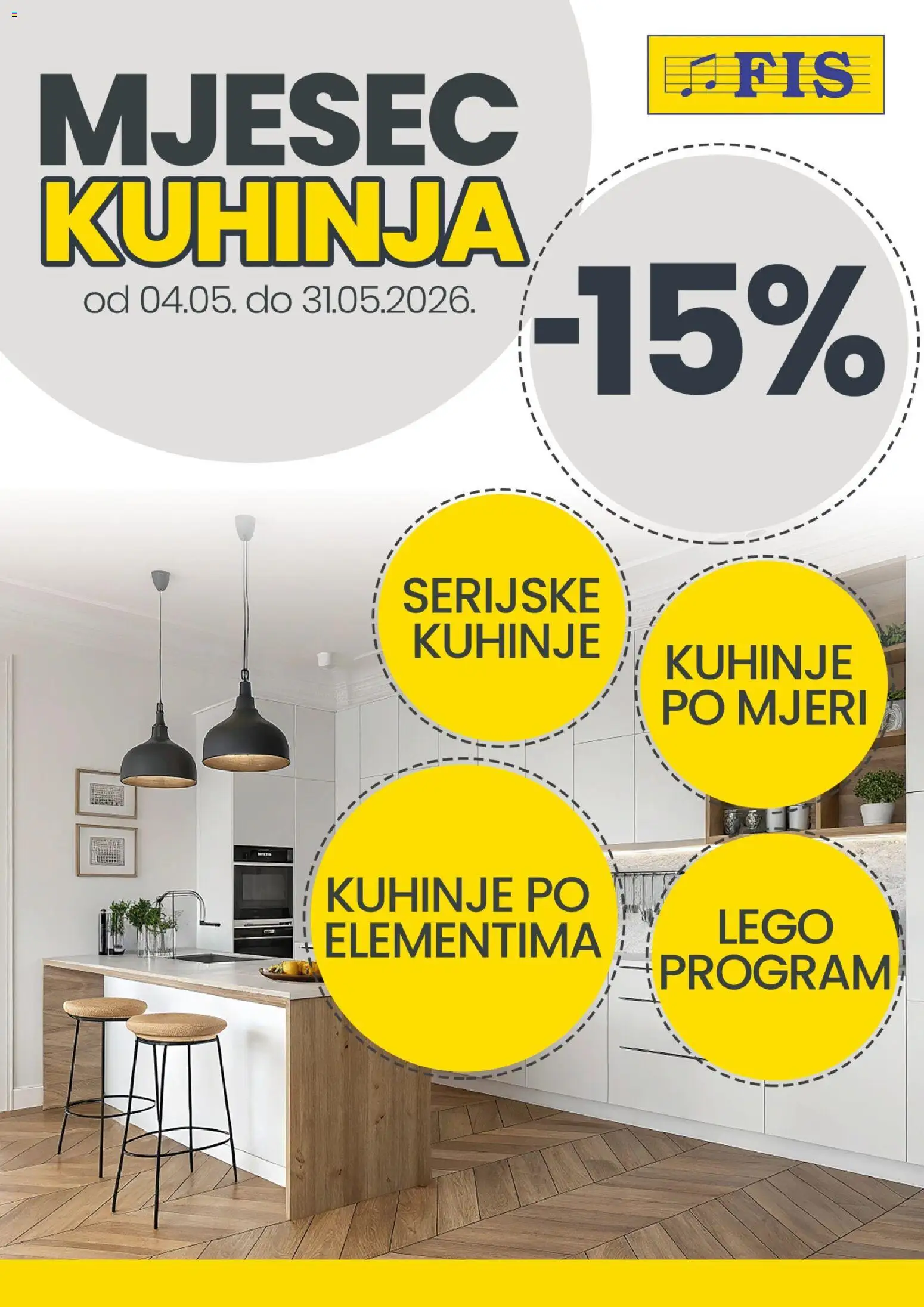 Pregled letka FIS - Mjesec kuhinja trgovine FIS vrijedi od 04.05.2026