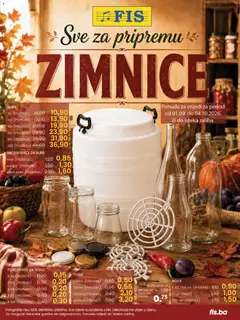 Pregled letka FIS Sve za pripremu zimnice trgovine FIS vrijedi od 01.09.2026