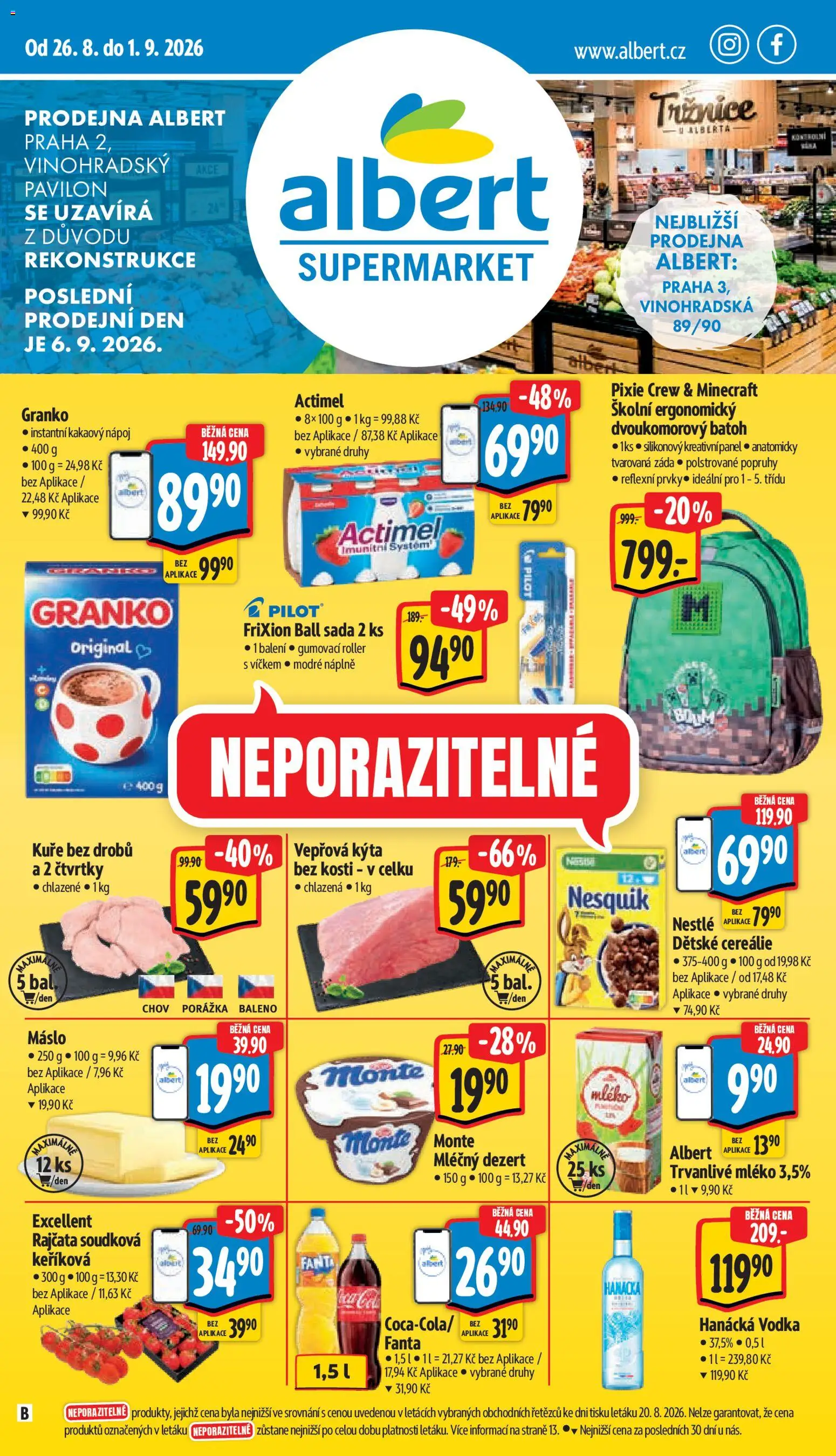 Náhled nabídky: Albert Albert leták - Supermarket - Vinohradská platný od 26.08.2026