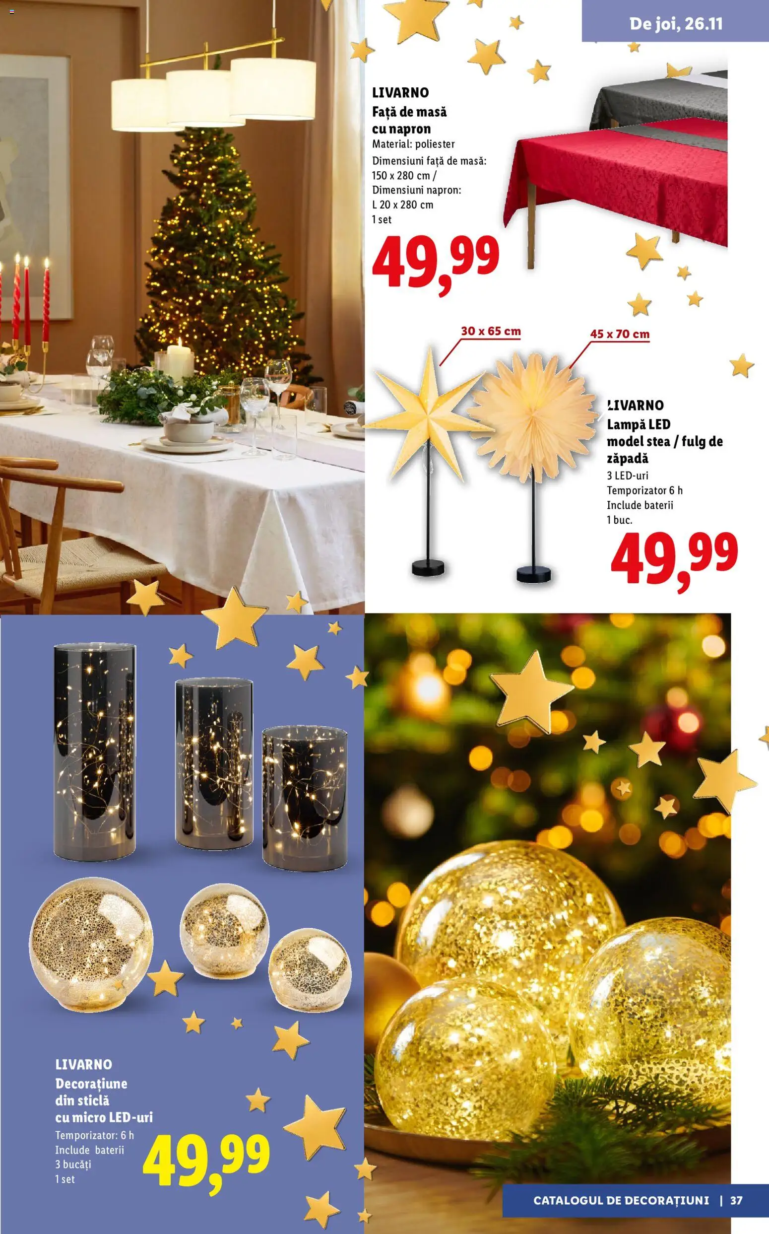 Previzualizarea de cataloage: Lidl Lidl Catalog Decorațiuni valabil de la 05.11.2026 - Masă, Lampă, Lampa led, LED, Baterii, Față de masă