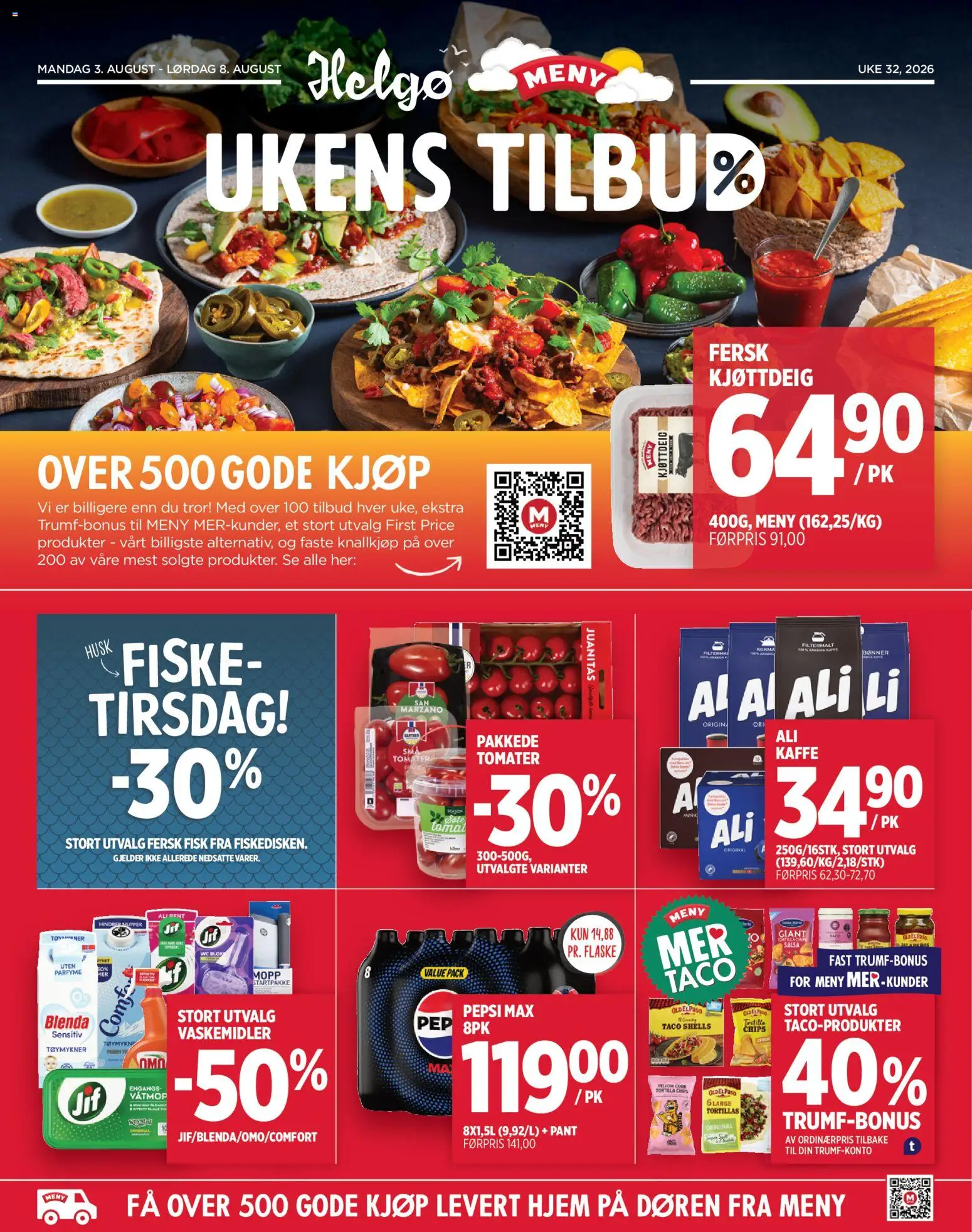 Forhåndsvis Meny Helgø Endelig Helg! fra butikk Meny gyldig fra 03/08/2026