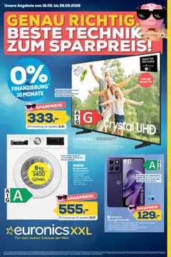 Vorschau von dem Prospekt des Geschäftes Euronics, gültig ab dem 16.09.2026