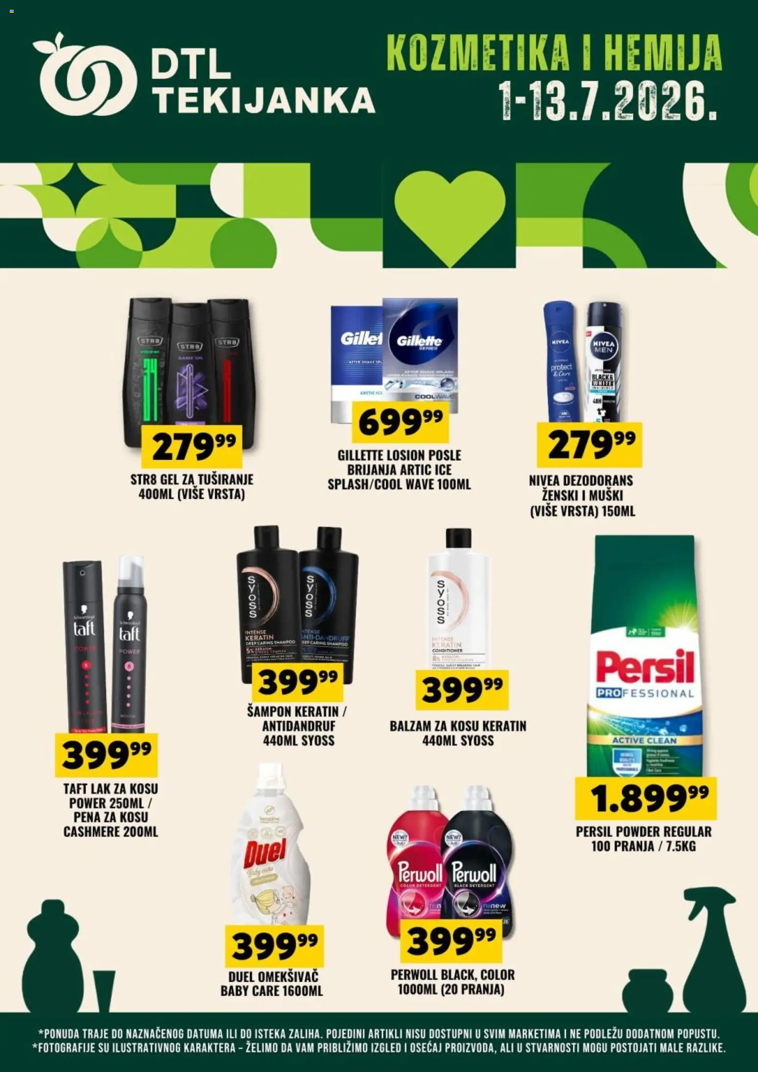 Pregled Tekijanka kataloga - važi od 01.07.2026 - Nivea, Syoss, Perwoll, Gillette, Lak za kosu, Šampon, Balzam, Gel za tuširanje