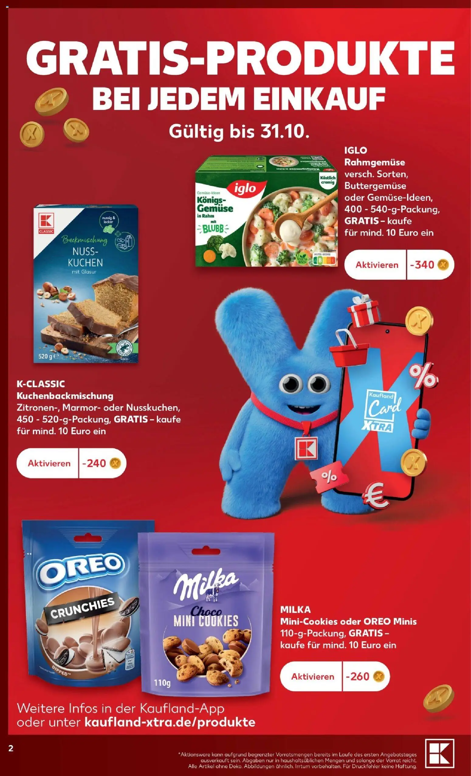 Vorschau von dem Prospekt des Geschäftes Kaufland, gültig ab dem 12.10.2026 - Kuchen, Gemüse, Milka, Iglo
