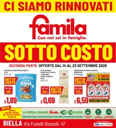 Anteprima dell'opuscolo Famila volantino Biella dal negozio Famila valido da 14/09/2026