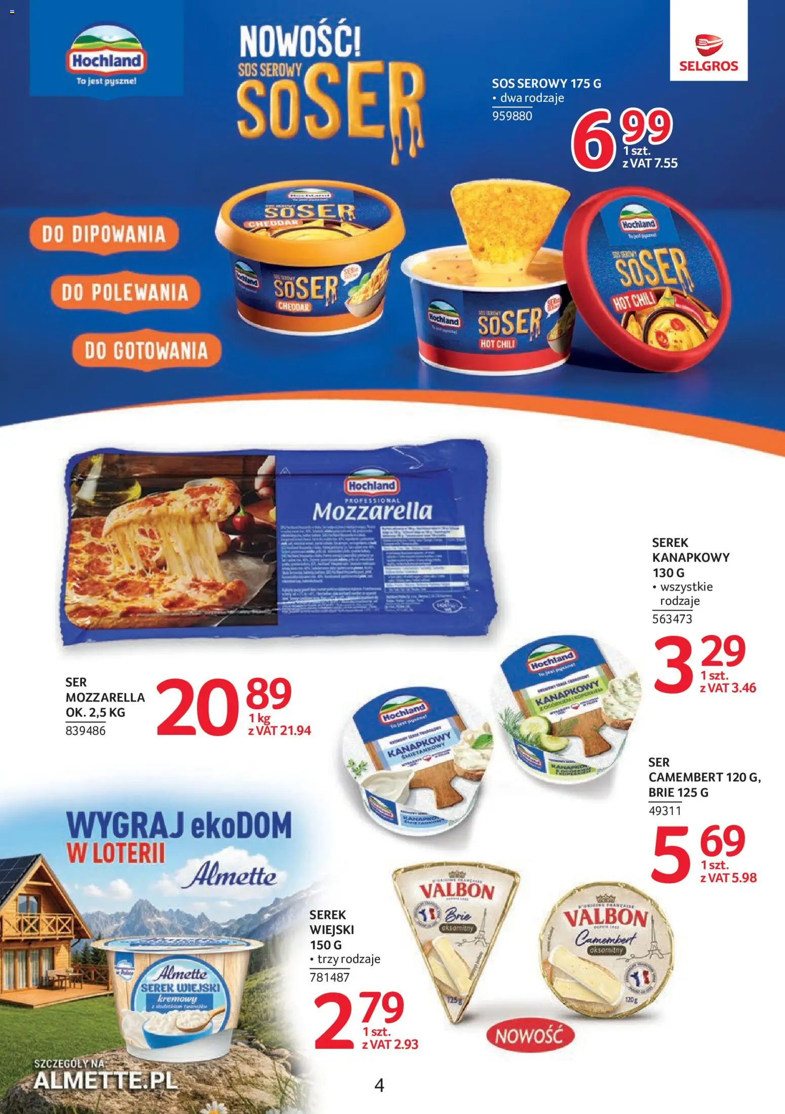Pogląd gazetki "Selgros cash&carry gazetka - Markowe Produkty" ze sklepu Selgros cash&carry ważnej od 08.10.2026 - Mozzarella, Serek wiejski, Sos serowy, Camembert, Sos, Chili, Serek kanapkowy, Serek