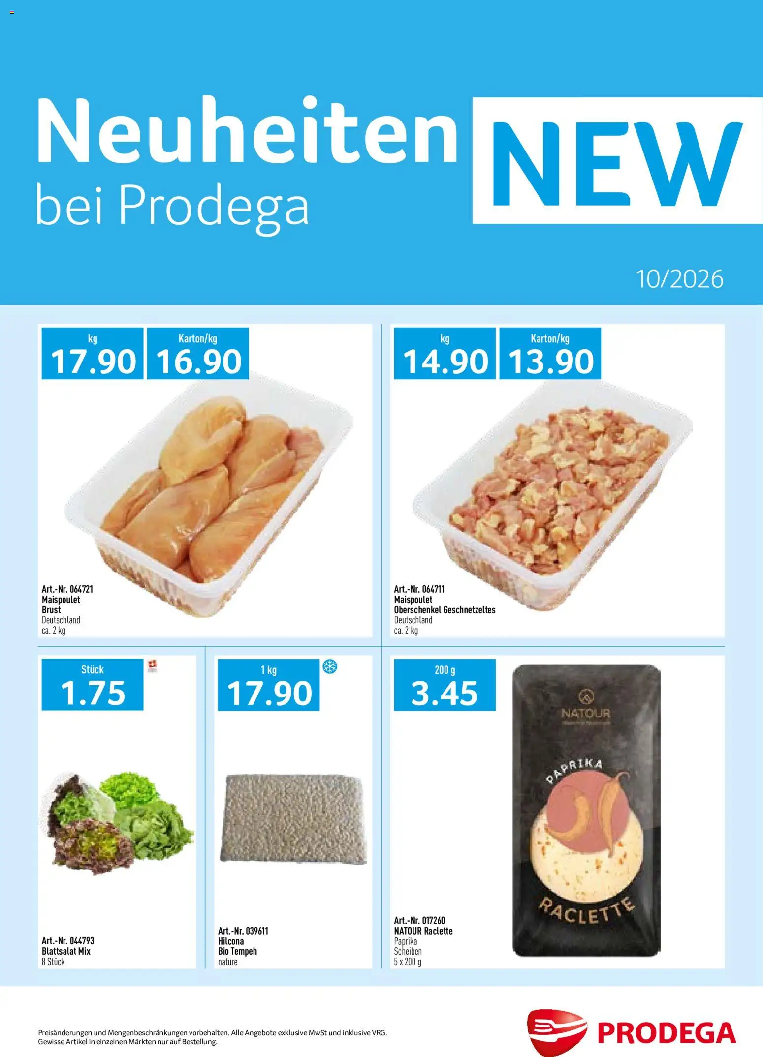 Vorschau des Merkblatts Prodega aktionen Neuheiten vom Shop Prodega gültig von 01.10.2026 bis 31.10.2026 - Raclette, Paprika