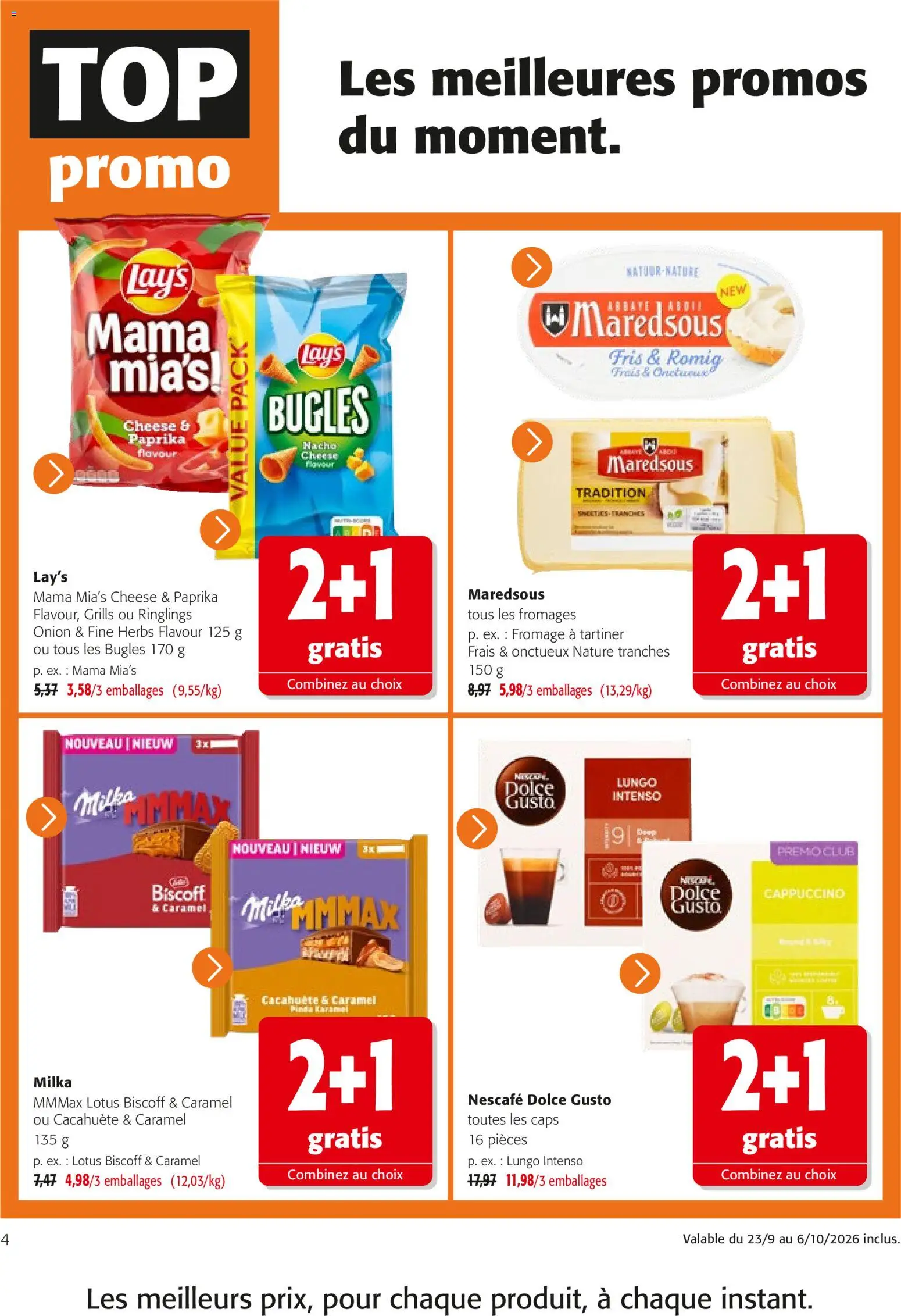 Prévisualisation de Colruyt catalogue du magasin Colruyt formulaire valide 23/09/2026 - Dolce Gusto, Fromage, Lotus, Cappuccino, Cacahuète, Paprika, Nescafe dolce gusto, Milka mmmax