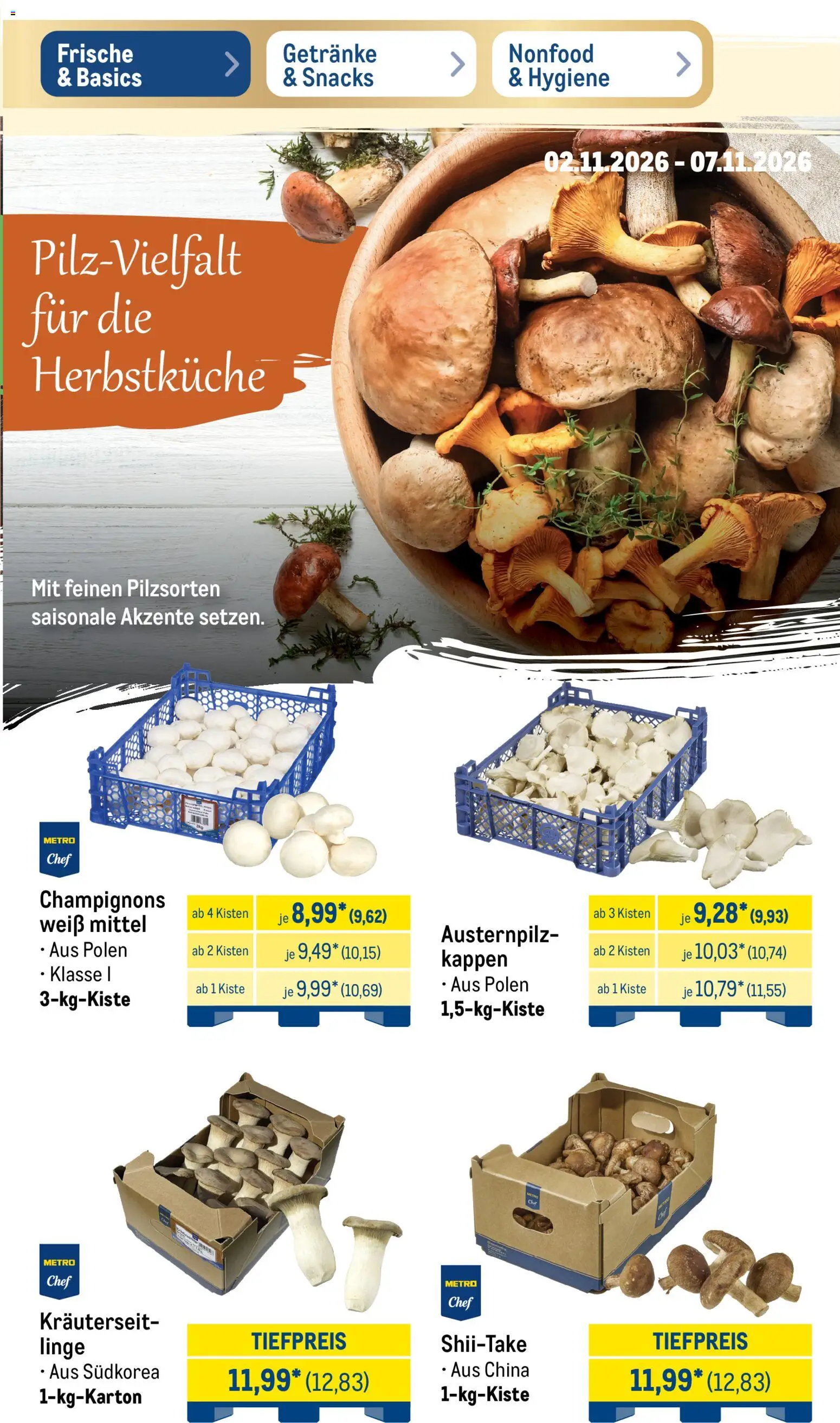 Vorschau von dem Prospekt des Geschäftes Metro, gültig ab dem 02.11.2026 - Champignons