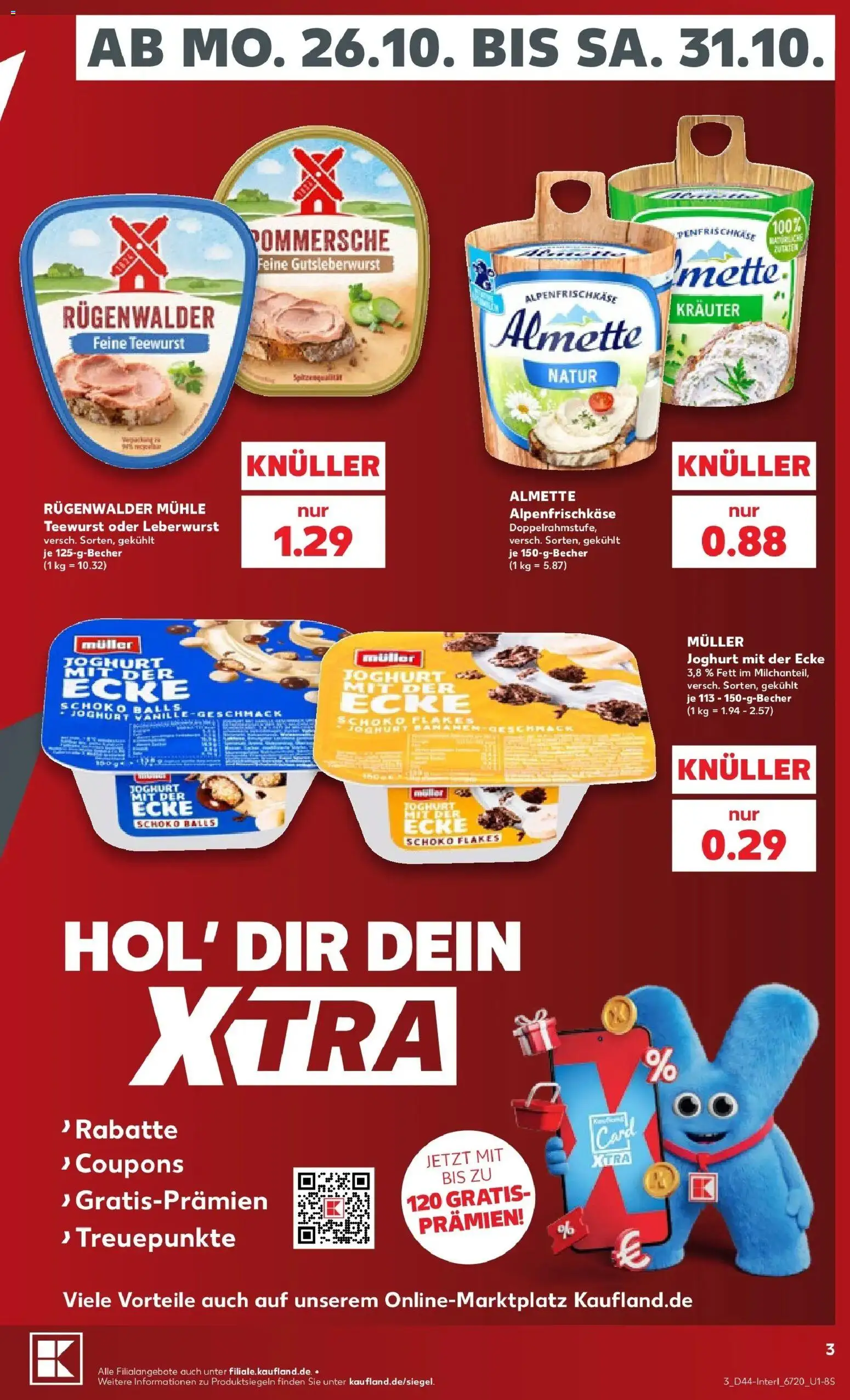 Vorschau von dem Prospekt des Geschäftes Kaufland, gültig ab dem 26.10.2026 - Joghurt, Mühle, Almette