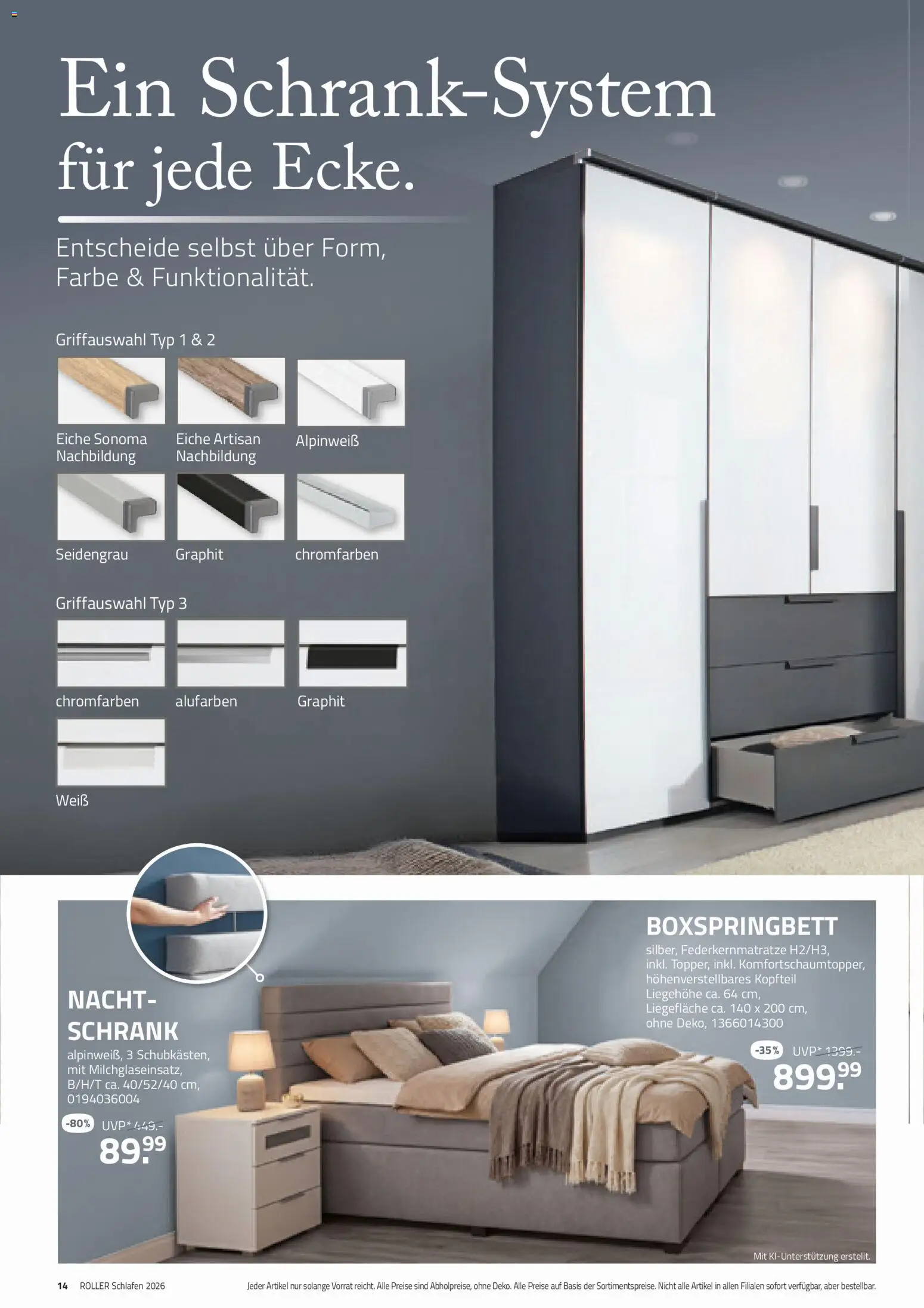Vorschau von dem Prospekt des Geschäftes Roller, gültig ab dem 30.08.2026 - Boxspringbett, Schrank