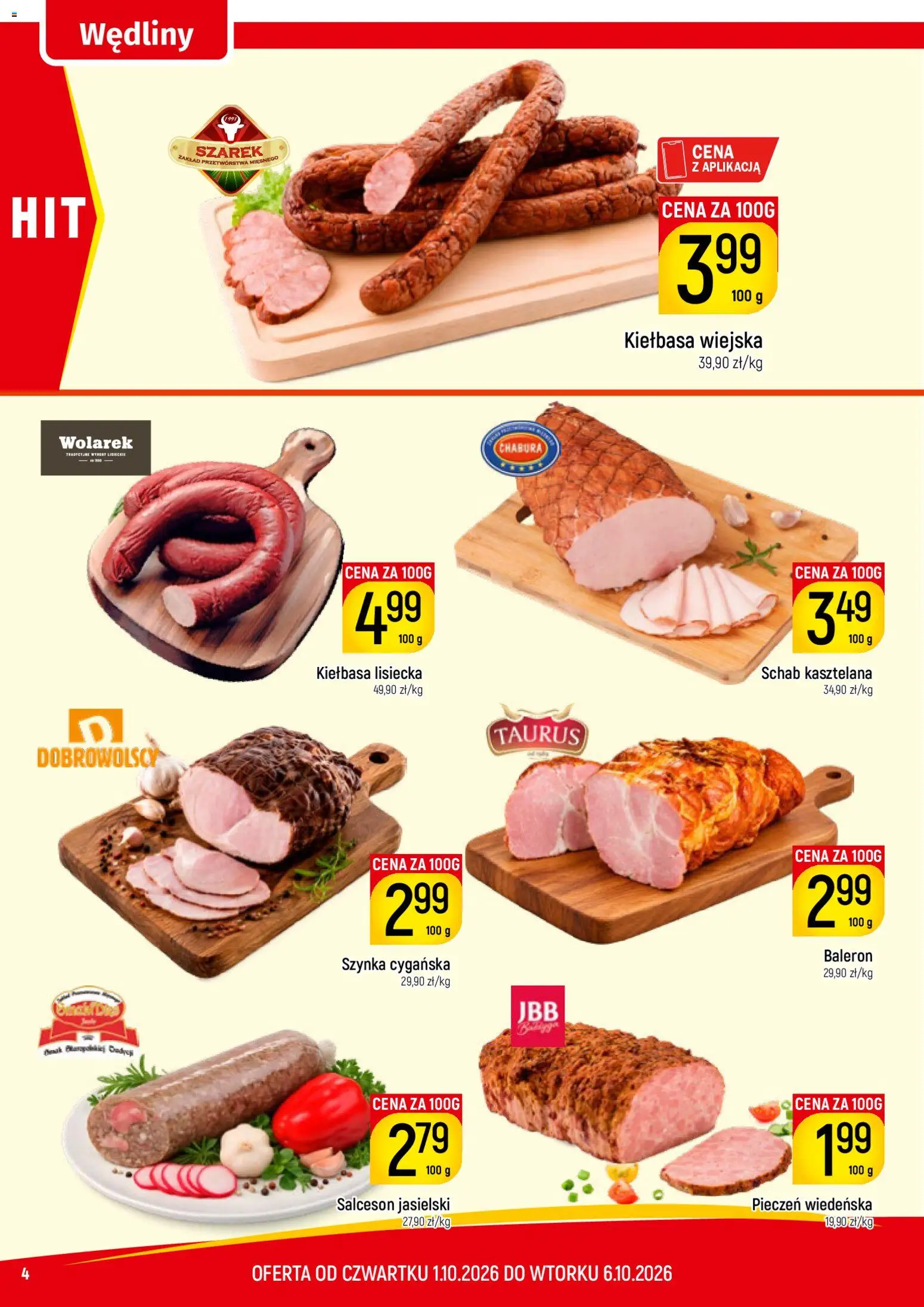 Pogląd gazetki "Piotruś Pan gazetka" ze sklepu Piotruś Pan ważnej od 01.10.2026 - Schab, Wędliny, Kiełbasa, Salceson, Szynka, Kiełbasa lisiecka