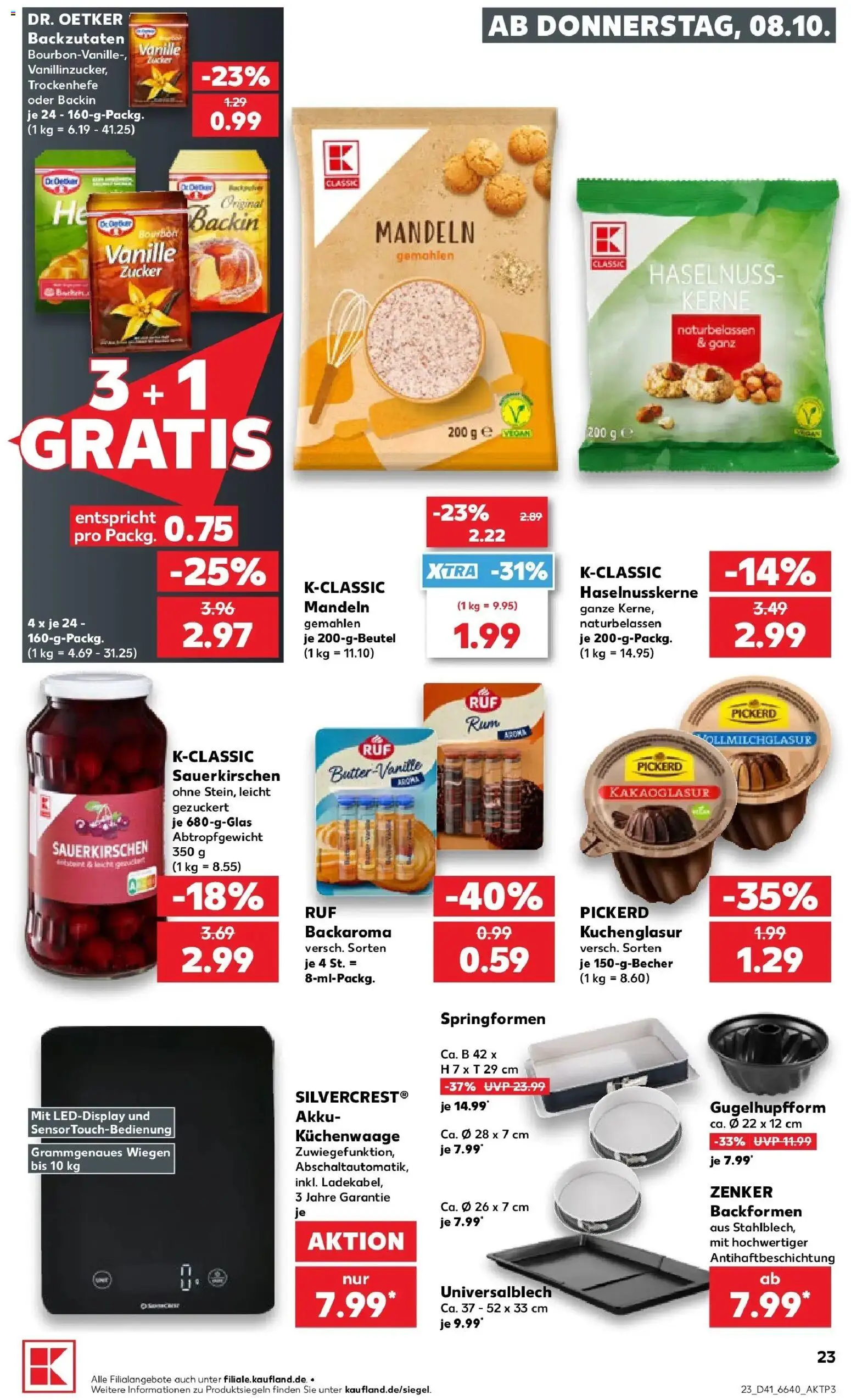 Vorschau von dem Prospekt des Geschäftes Kaufland, gültig ab dem 08.10.2026 - Mandeln, Zucker, Vanille, Bourbon