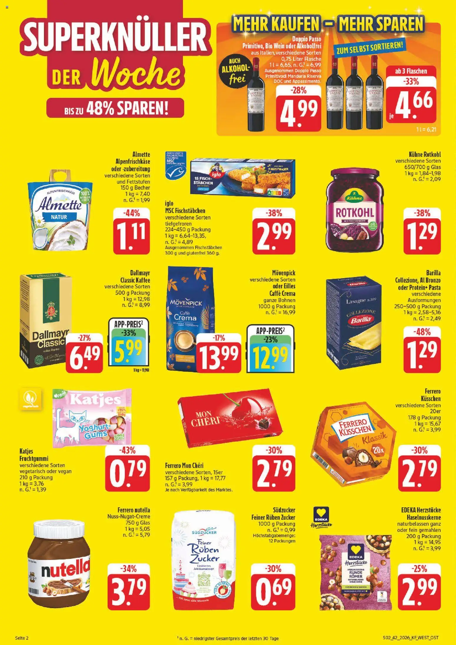 Vorschau von dem Prospekt des Geschäftes nah & gut, gültig ab dem 12.10.2026 - Kaffee, Fisch, Alkohol, Rotkohl, Dallmayr, Katjes, Mon cheri, Almette