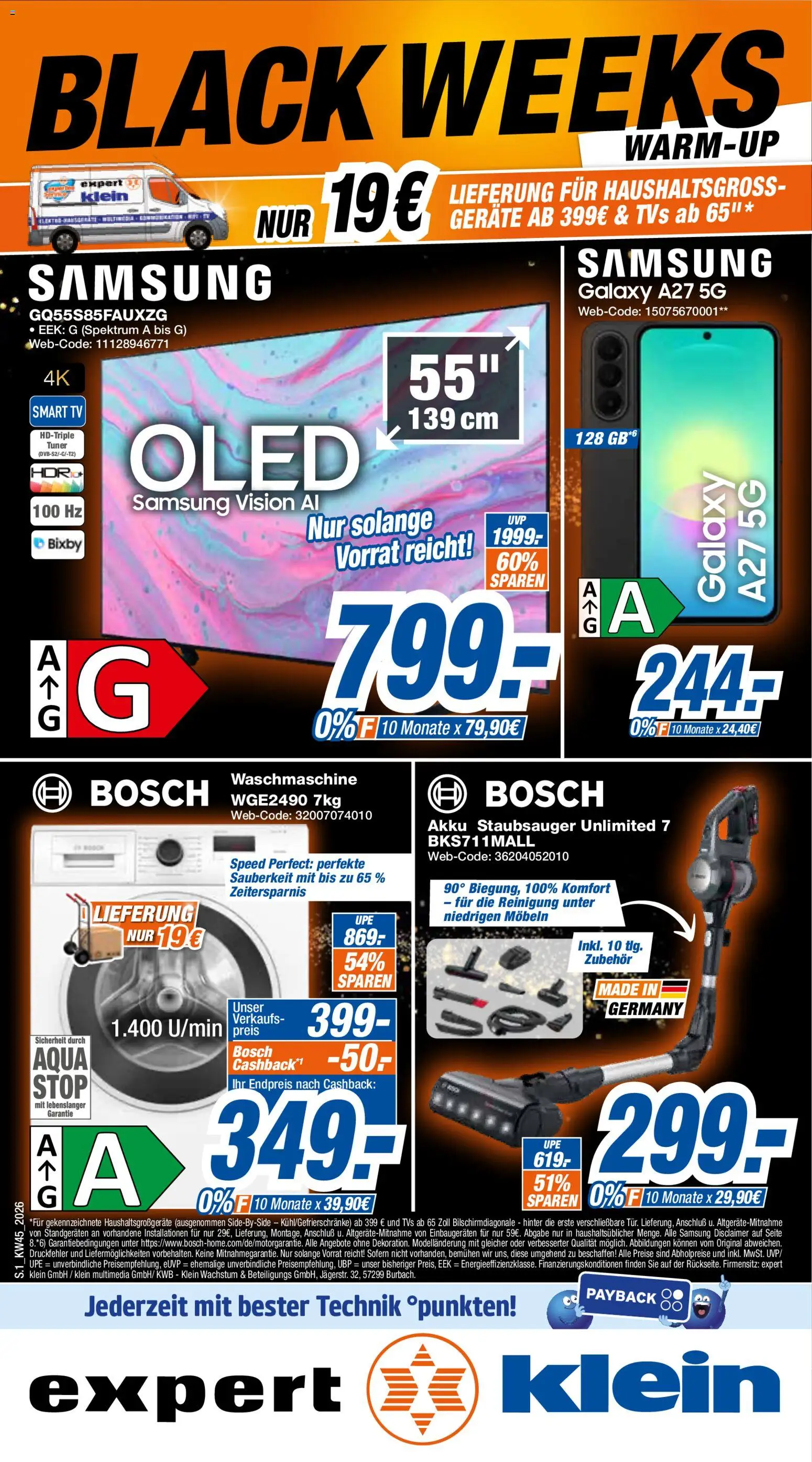 Vorschau von dem Prospekt des Geschäftes Expert, gültig ab dem 02.11.2026 - Samsung, Waschmaschine, TV, Bosch, Staubsauger, Smart TV