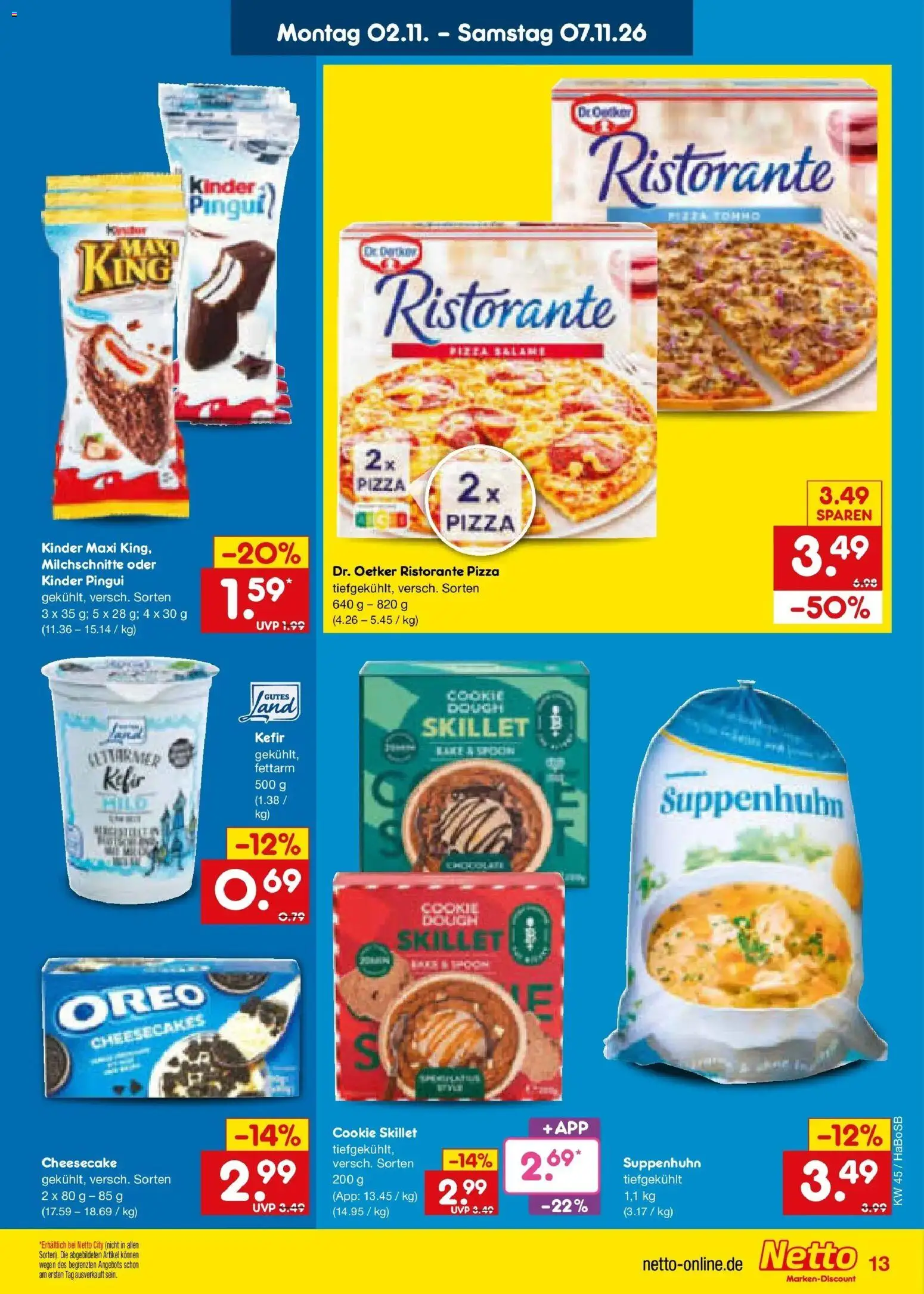 Vorschau von dem Prospekt des Geschäftes Netto Marken-Discount, gültig ab dem 02.11.2026 - Pizza, Kefir, Ristorante