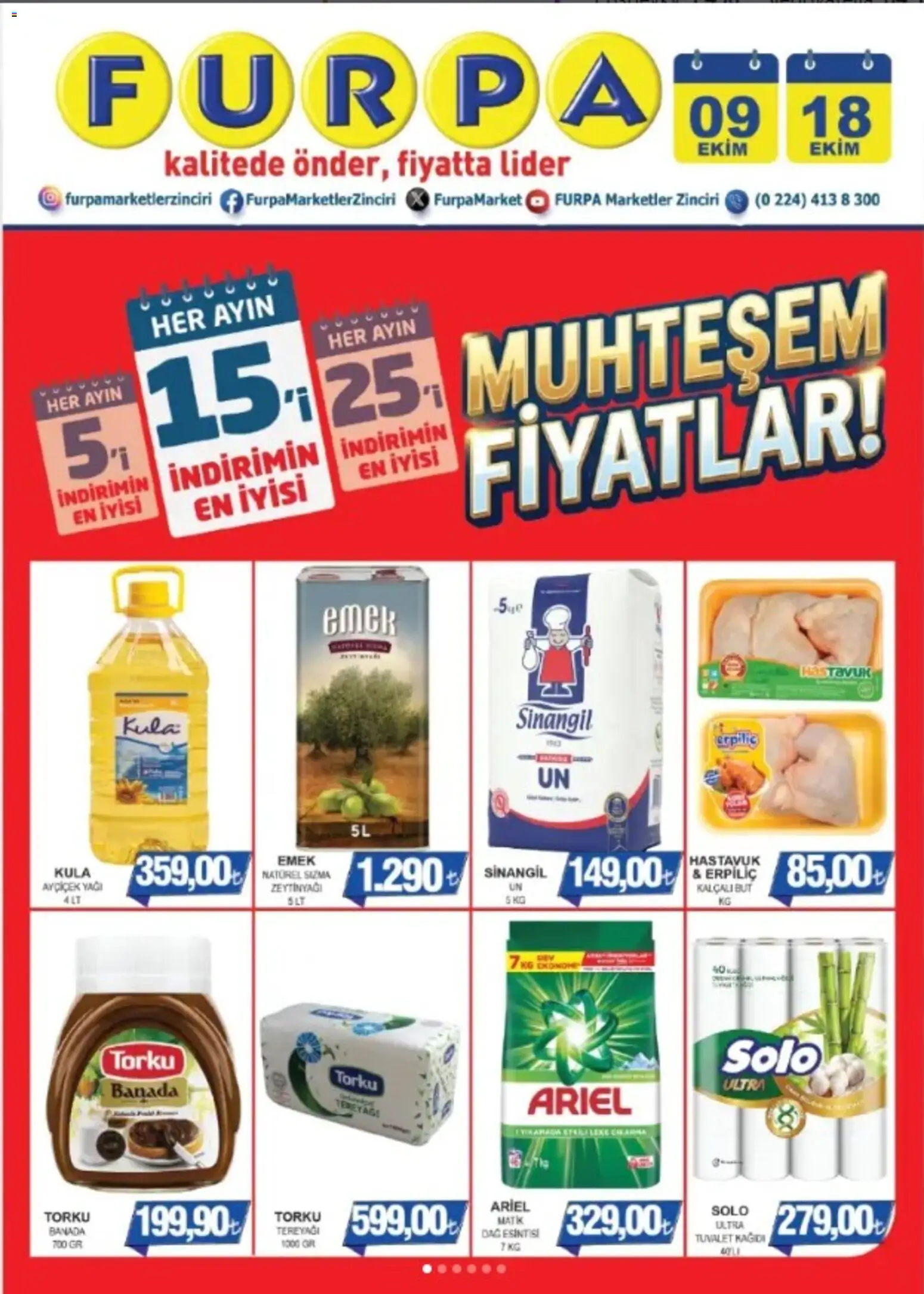 Furpa Furpa Katalog - Muhteşem Fiyatlar 09.10.2026 - Broşürünün önizlemesi - Zeytinyağı, Tereyağı, Tuvalet, Tuvalet kağıdı