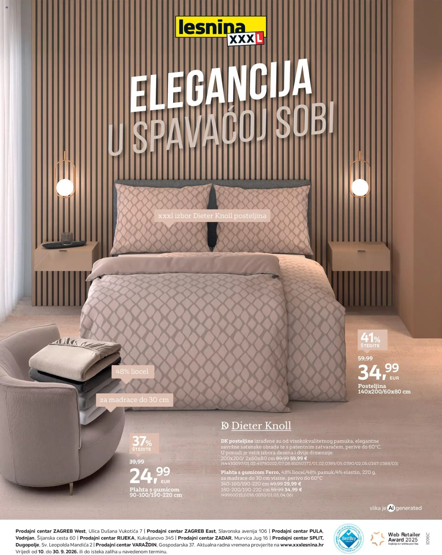 Pregled letka Lesnina Elegancija u spavaćoj sobi trgovine Lesnina vrijedi od 10.09.2026