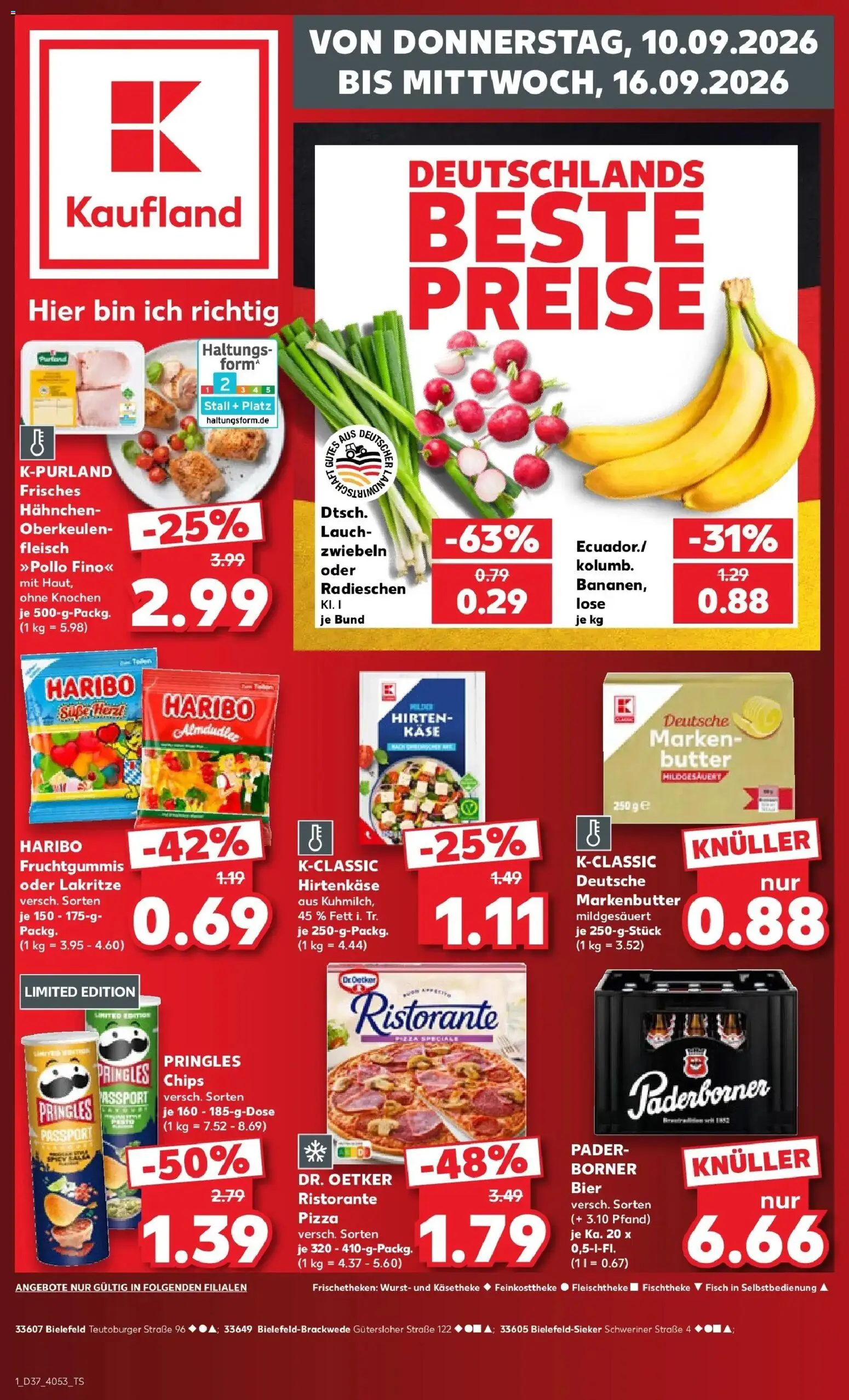 Vorschau von dem Prospekt des Geschäftes Kaufland, gültig ab dem 10.09.2026 - Chips, Butter, Bier, Haribo, Fisch, Wurst, Fleisch, Hahnchen