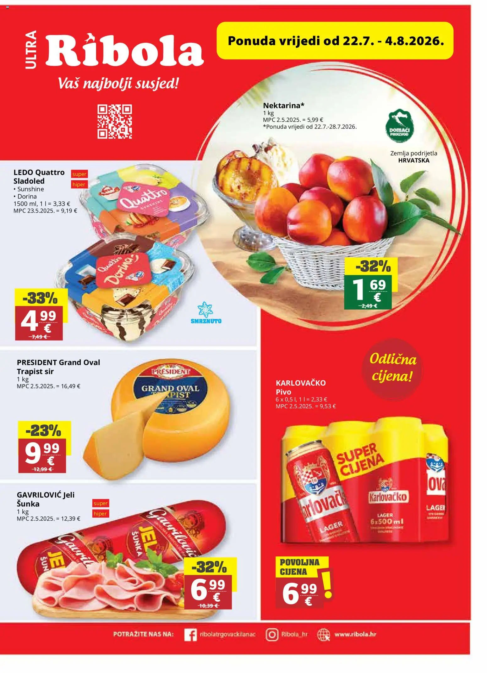 Pregled letka Ribola Katalog trgovine Ribola vrijedi od 22.07.2026