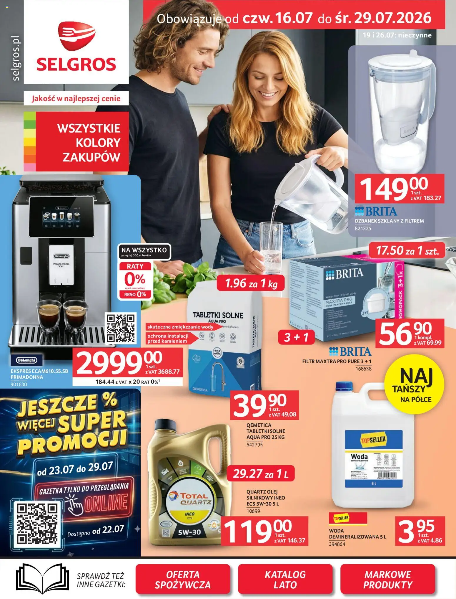 Pogląd gazetki "Selgros cash&carry gazetka - Oferta przemysłowa" ze sklepu Selgros cash&carry ważnej od 16.07.2026 - Woda, Olej, Dzbanek