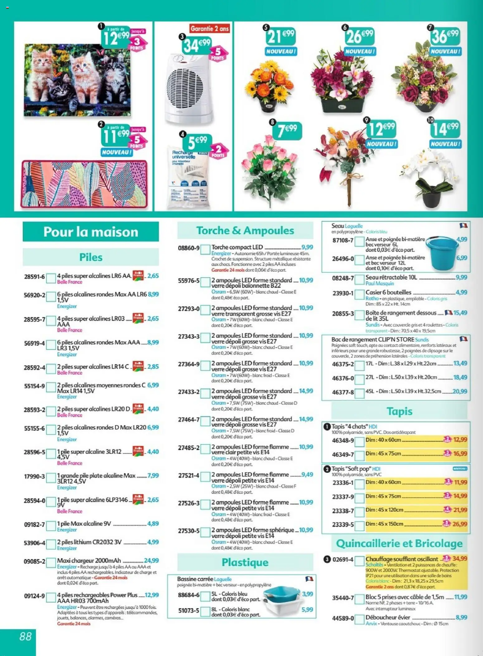Prévisualisation de Maximo catalogue epicerie du magasin Maximo formulaire valide 26/10/2026 - Tapis, Ampoules, Boîte de rangement, Poignées, Casier, Couvercle, Câble, Déboucheur